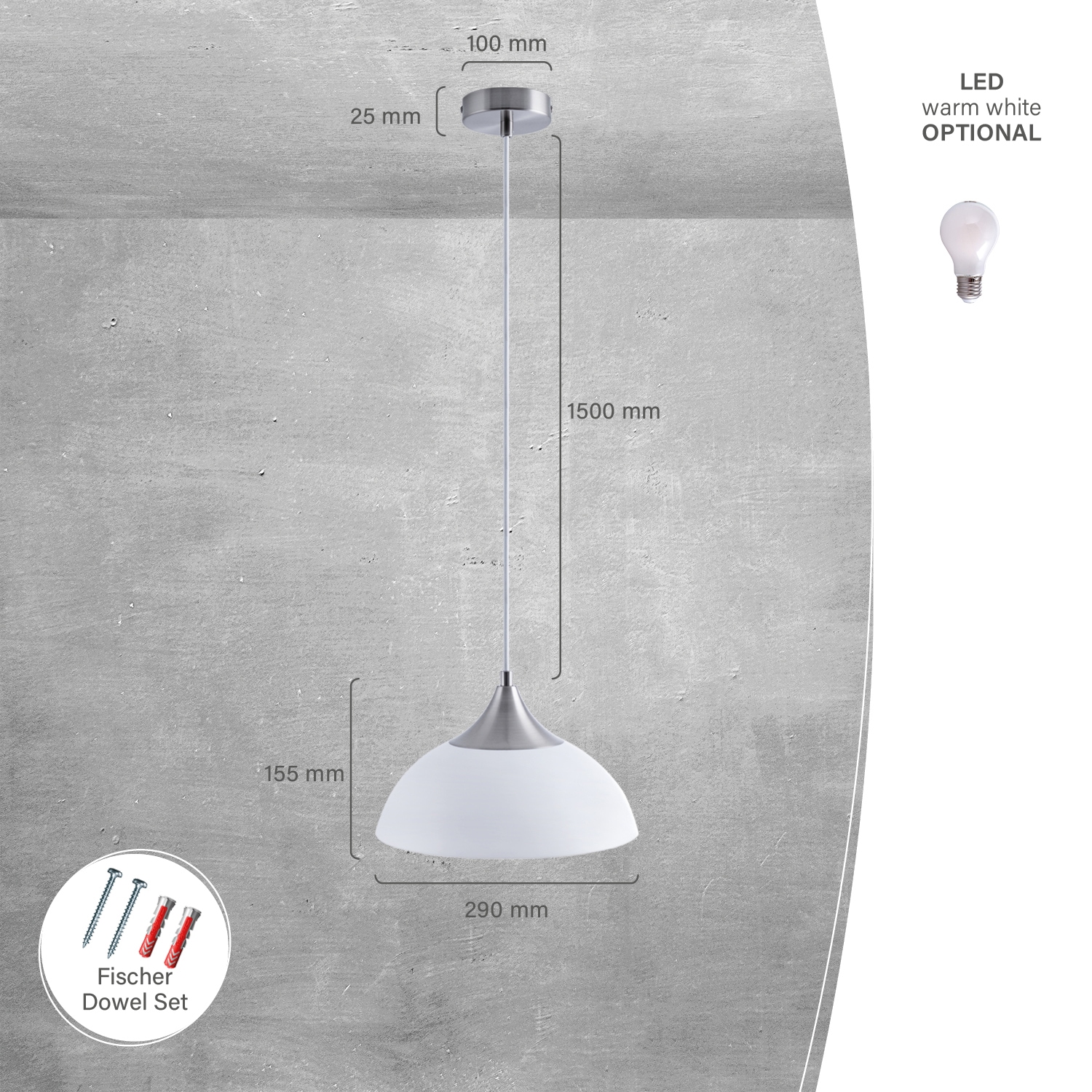 Paco Home Pendelleuchte »JIN«, 1 flammig, Leuchtmittel E27 | ohne Leuchtmittel, Hängelampe Esszimmer Esstischlampe 1,5m Textilkabel Kürzbar E27