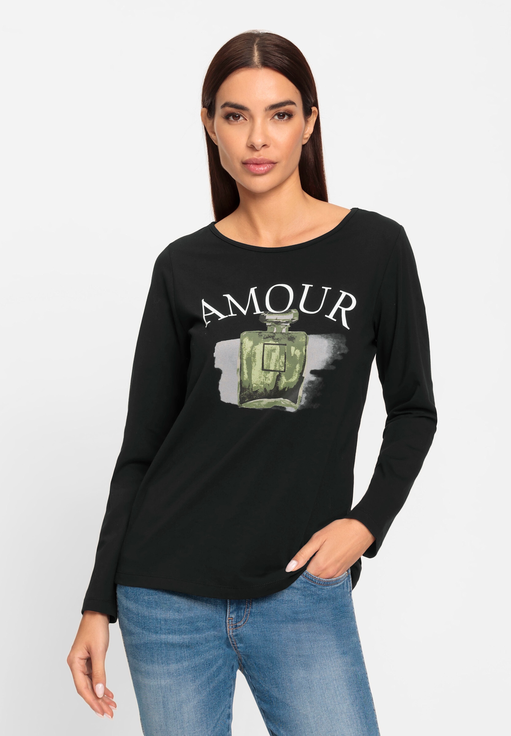heine T-Shirt »Shirt Langarmshirt mit farbharmonischem Druck«