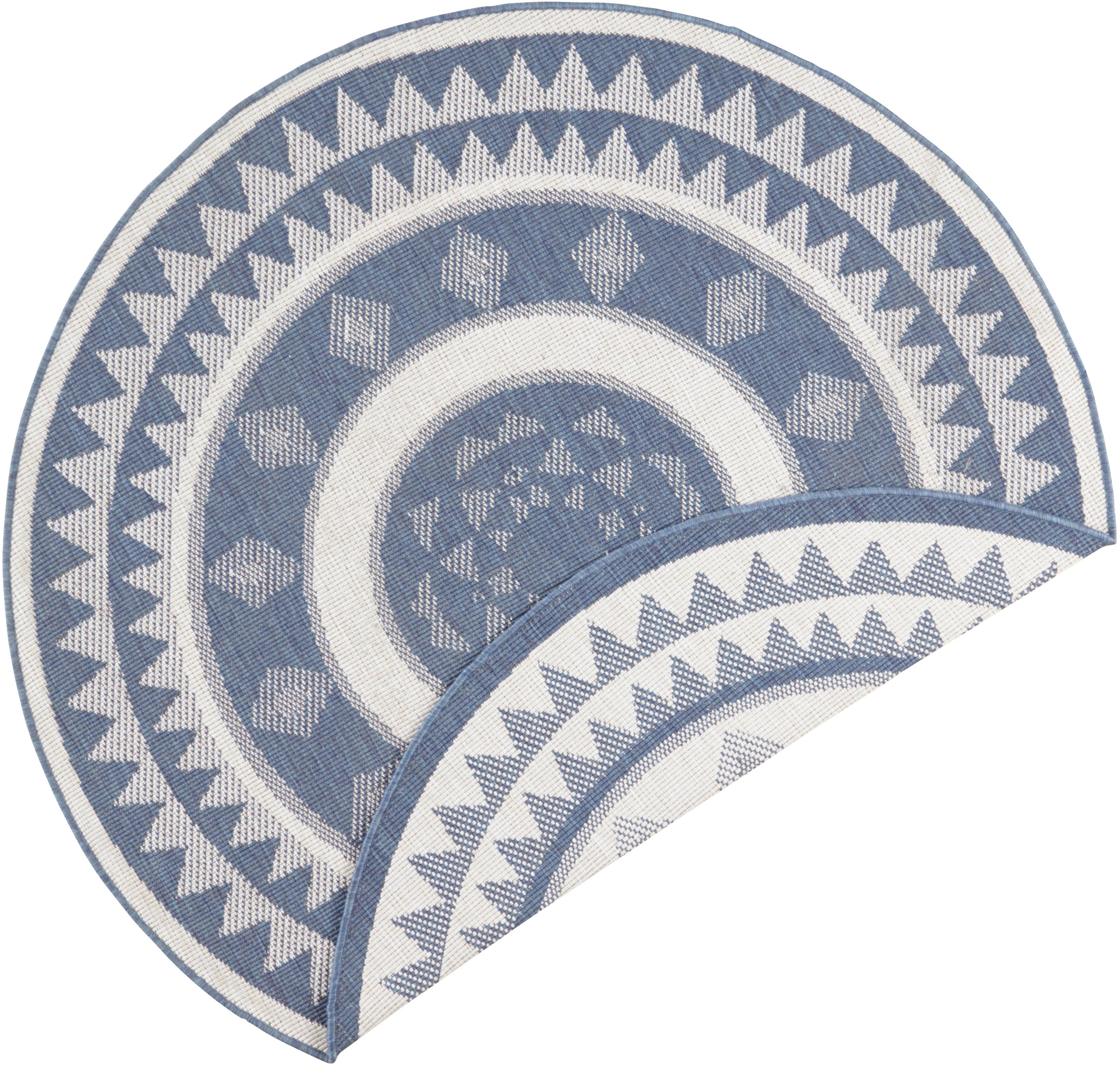 NORTHRUGS Teppich »Jamaica« rund 5 mm Höhe In-& Outdoor, Wetterfest, Balkon, Garten, Wohnzimmer, Wasserfest