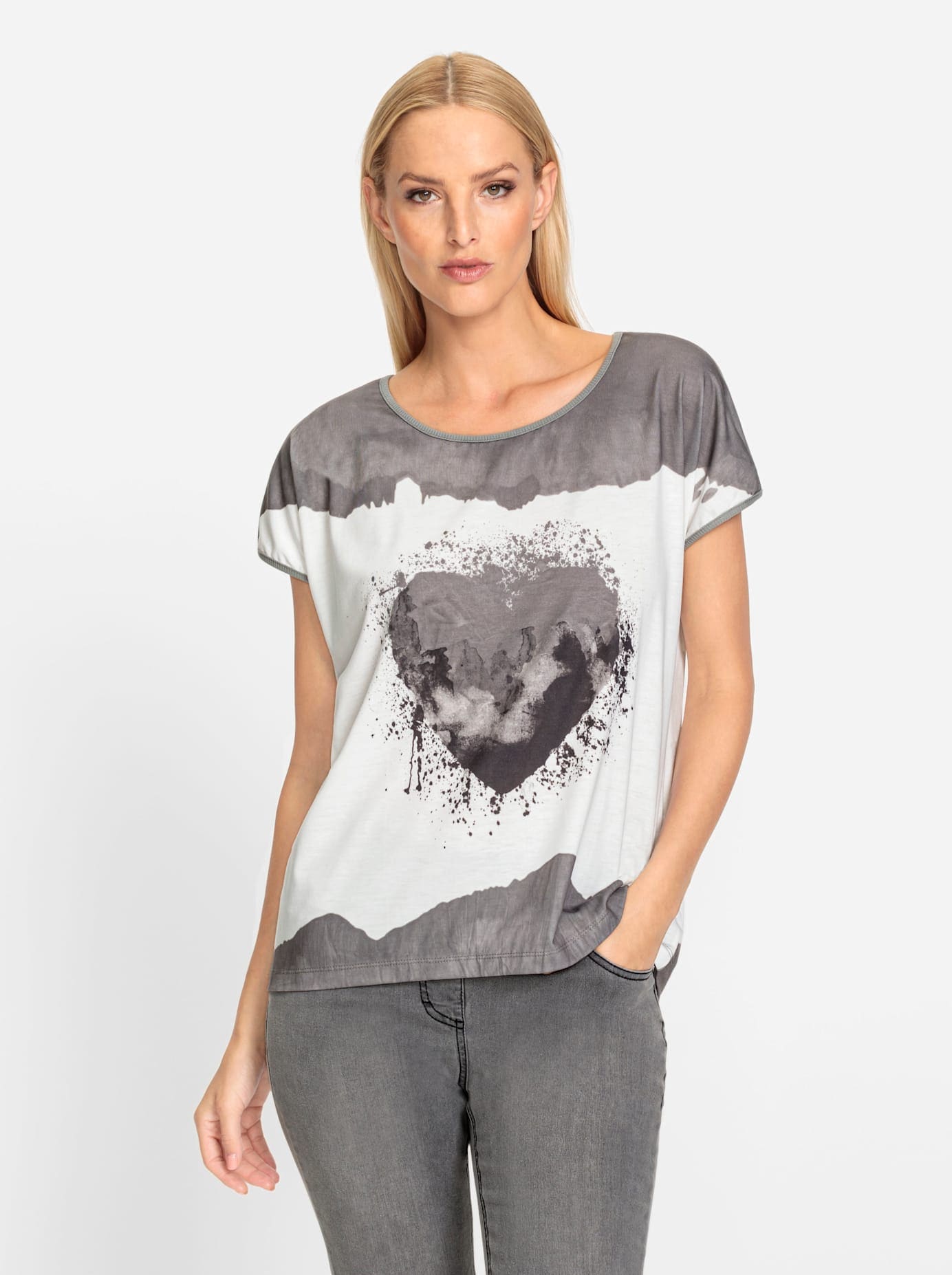 heine Rundhalsshirt »Druck-Shirt«, (1 tlg.)