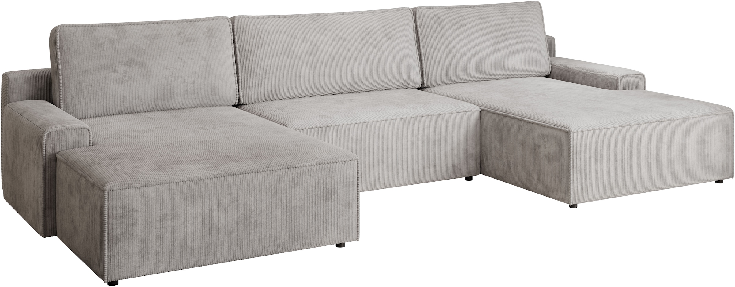 TRENDMANUFAKTUR Wohnlandschaft »Challenge, Schlafsofa mit Bettkasten, Couch in U-Form, Breite 333 cm«, XXL Sofa mit Bettkasten & Schlaffunktion, auch in trendigem Cordstoff