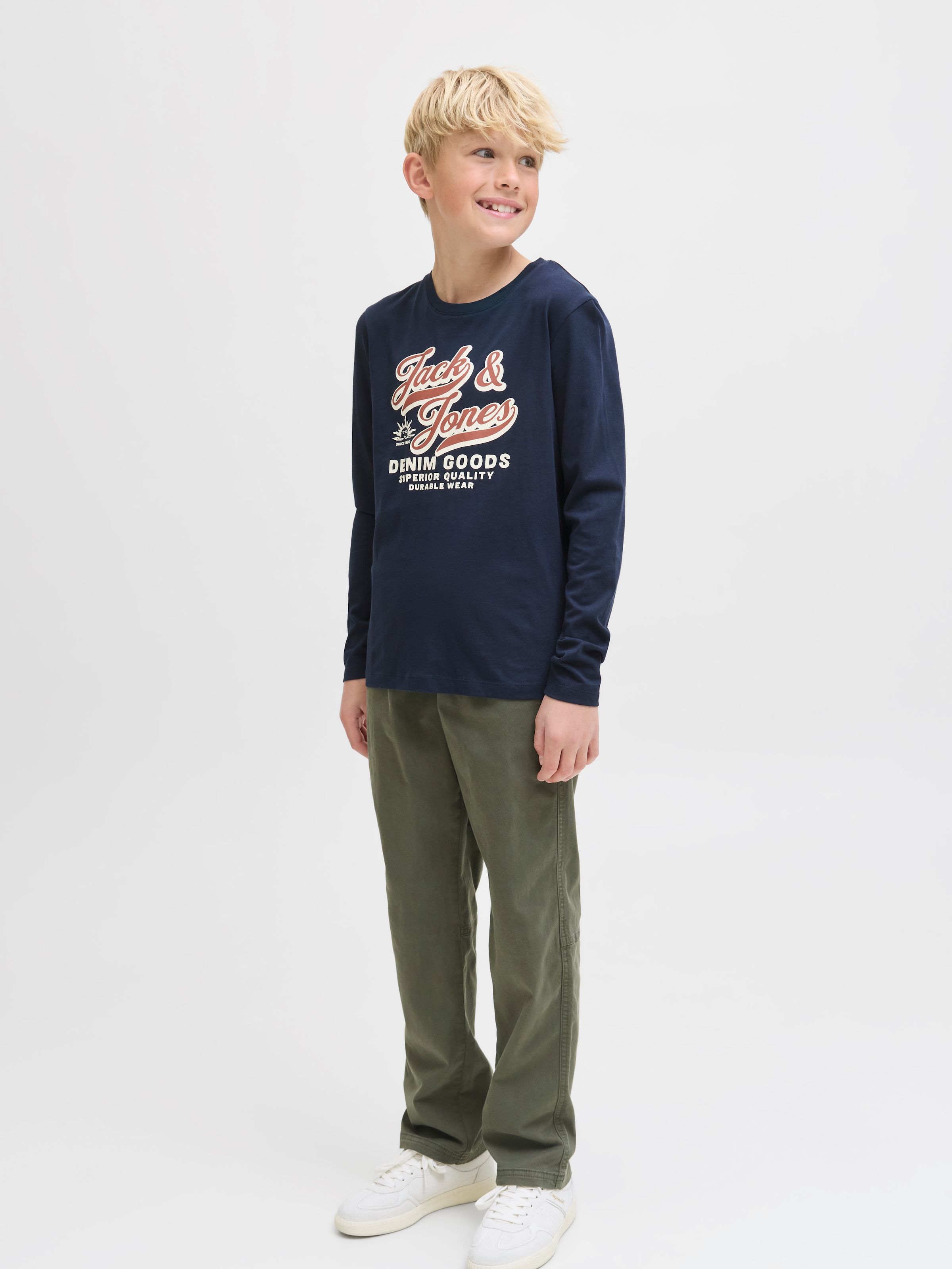 Jack & Jones Junior Langarmshirt »JJELOGO TEE LS O-NEC 2 COL AW25 NOOS JNR«