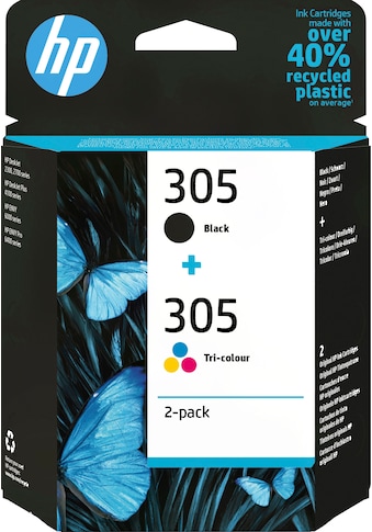 Nachfülltinte »305 2er-Pack 6ZD17AE, Cyan/Magenta/Gelb/Schwarz«, für HP, (Packung, 2 St.)