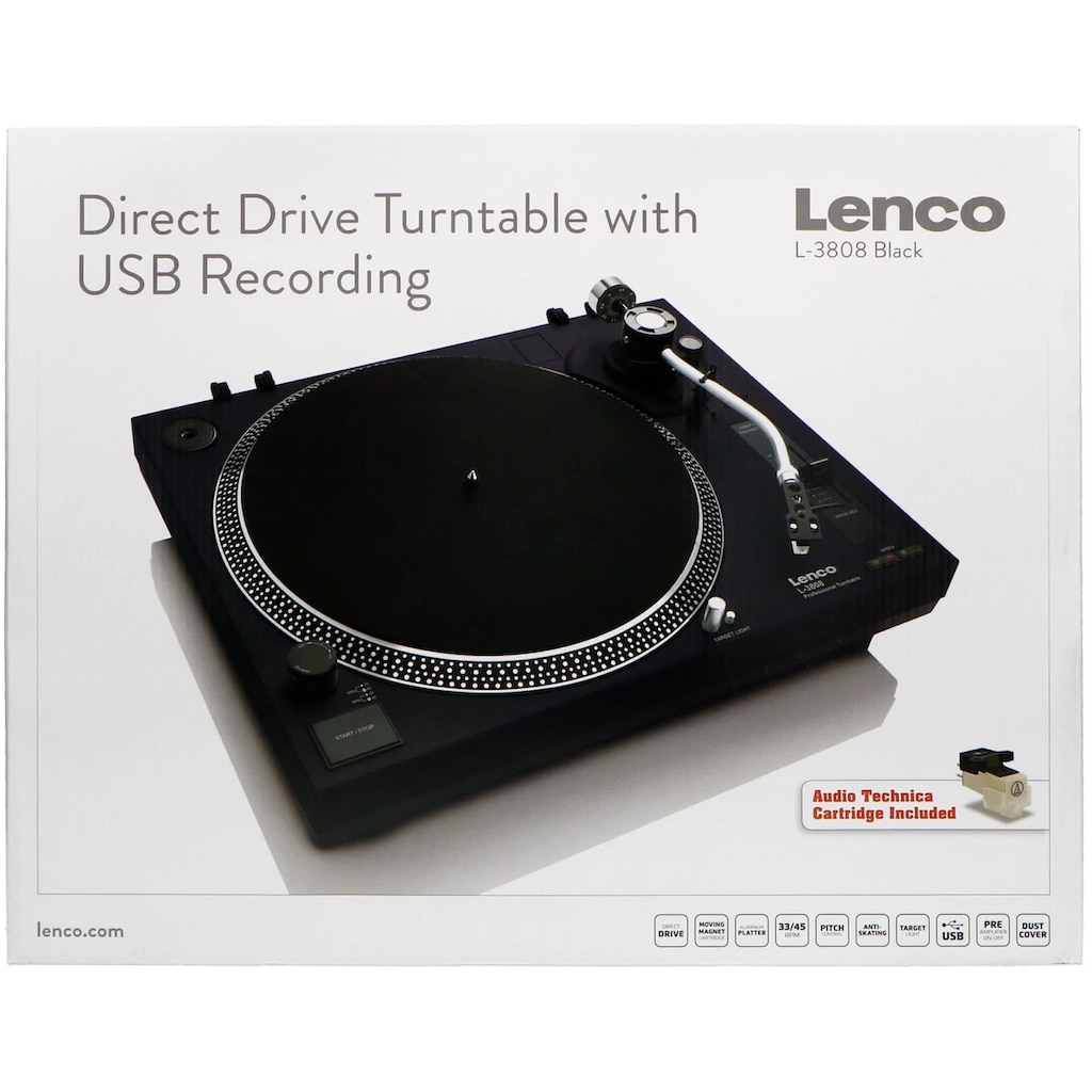 Lenco Plattenspieler »L-3808«, mit Direktantrieb
