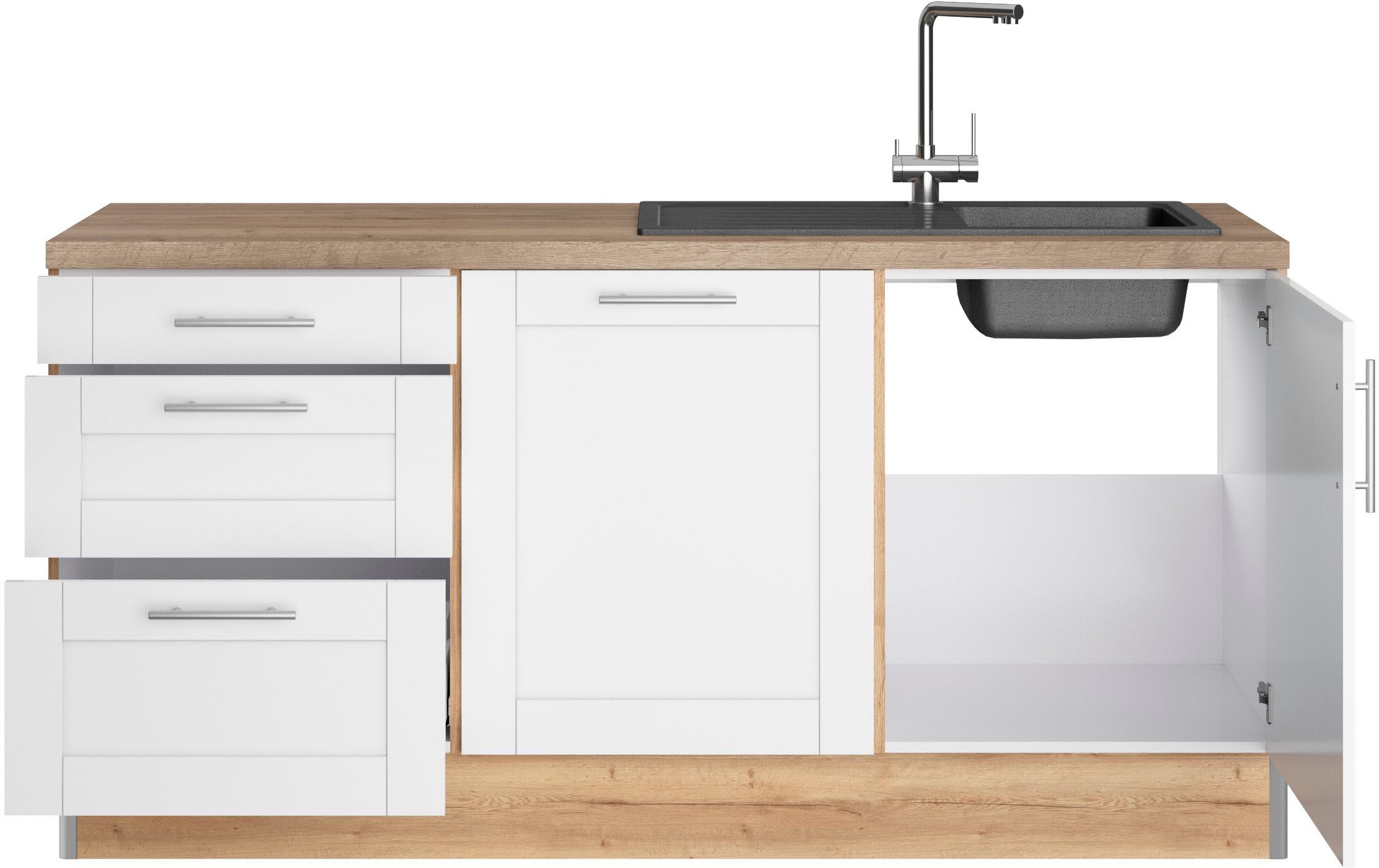 OPTIFIT Küche »Ahus«, 180 cm breit, wahlw.mit E-Geräten, Soft Close Funktion, MDF Fronten