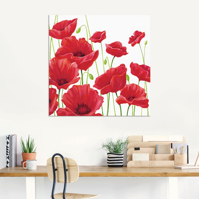 Artland Wandbild »Rote Mohnblumen I«, Blumen, (1 St.), als Alubild,  Leinwandbild, Wandaufkleber oder Poster in versch. Größen auf Rechnung  bestellen