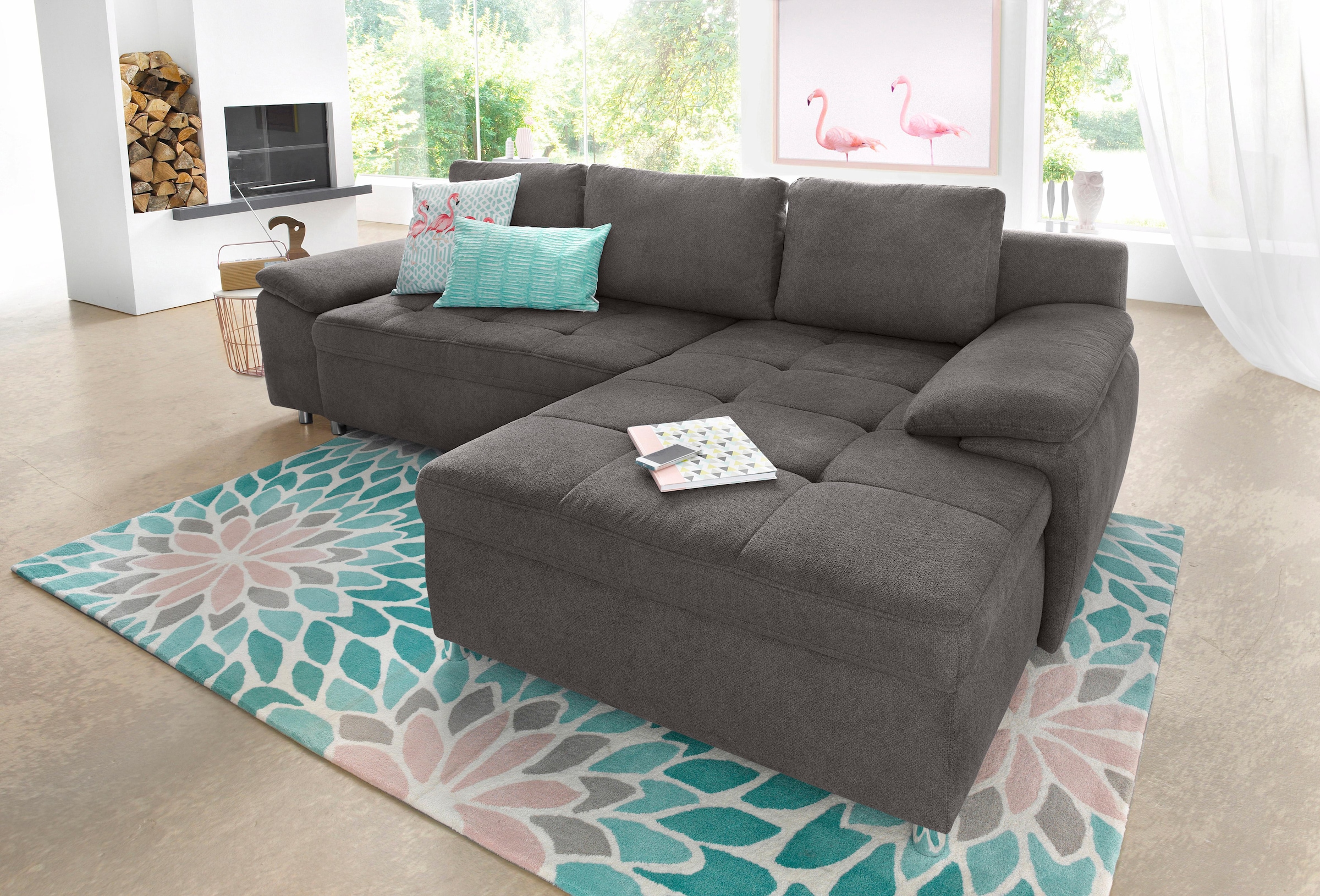 sit&more Ecksofa »Labene L-Form«, wahlweise mit Bettfunktion und Bettkasten, auch als XXL-Variante