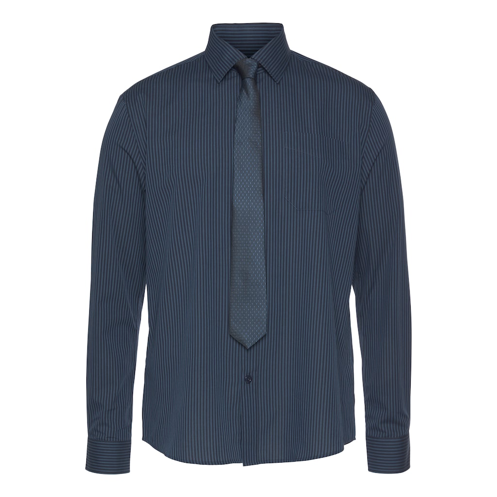 Man's World Langarmhemd »mit passender Krawatte, Kentkragen, Brusttasche«, (Set, 2 tlg., mit Krawatte)