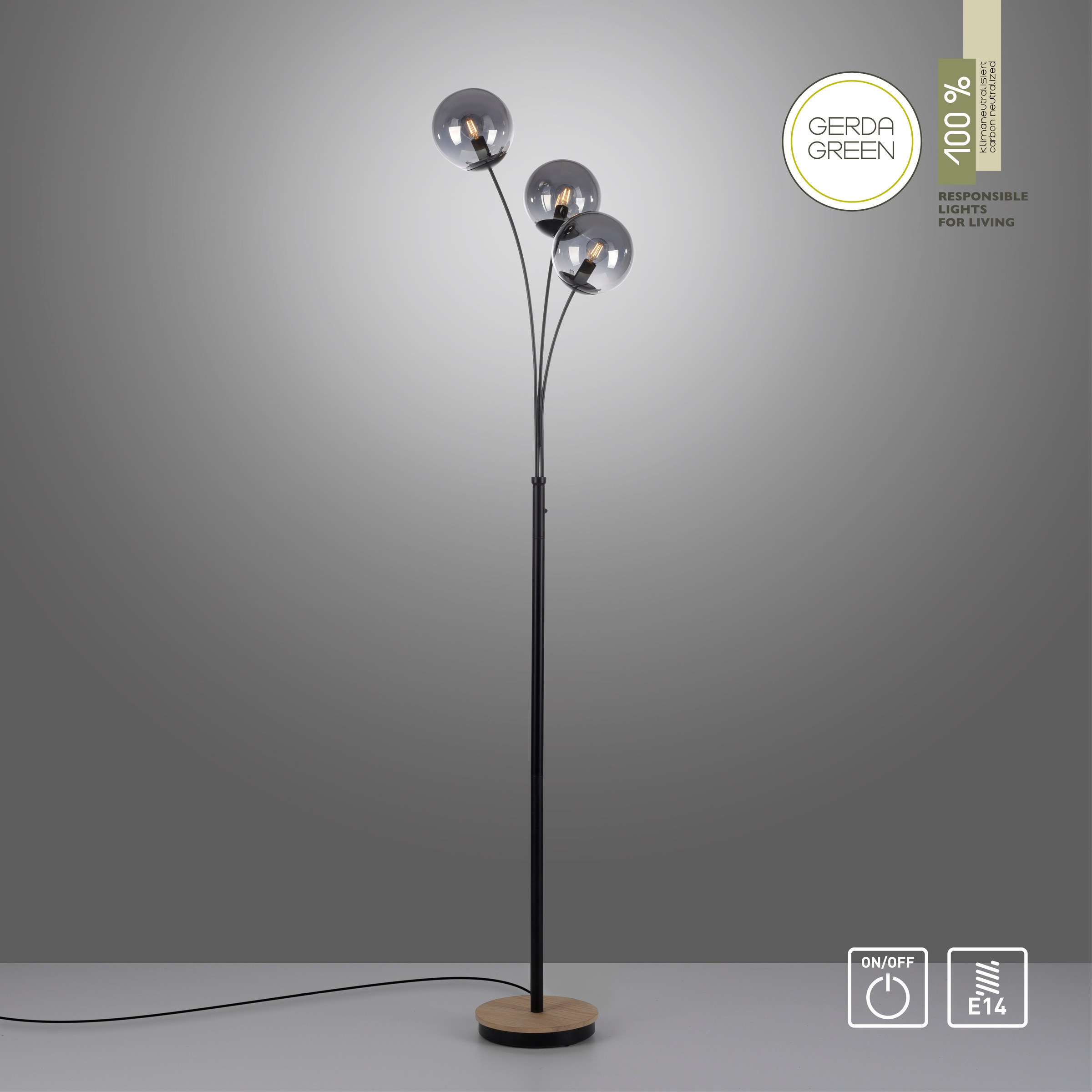JUST LIGHT Stehlampe »GREEN WIDO« E14 1 Stk.