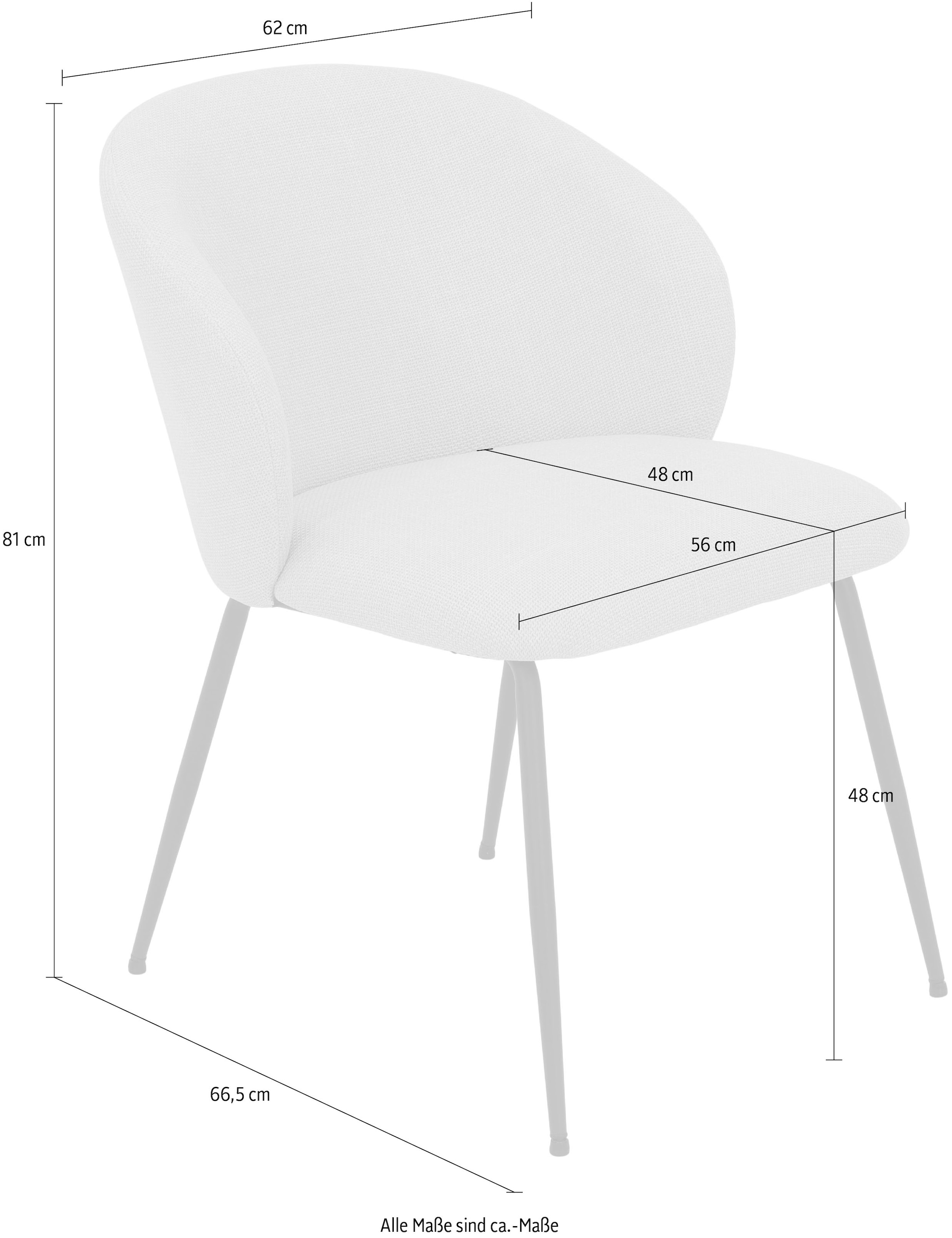 HELA 4-Fußstuhl »GRAZ, Esszimmerstuhl«, (Set), 1 St., Webstoff, XL-Sitzbreite,4-Fuß,Rundrohrgestell,140 Kg belastbar, Webstoff