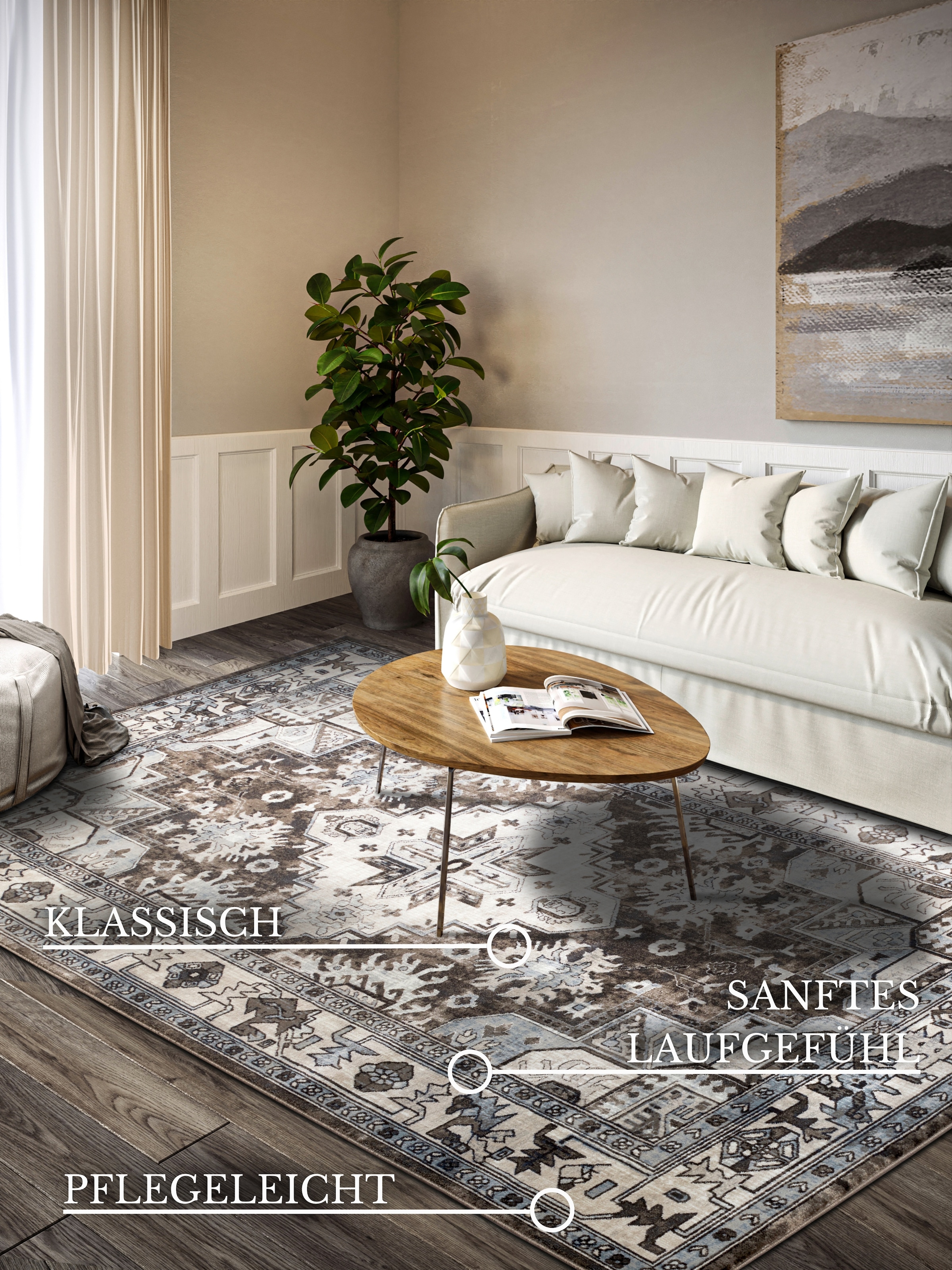Villeroy & Boch Teppich »Henry«, rechteckig, 11 mm Höhe, Orientalisch, Wohnzimmer, Schlafzimmer, Klassisch, Kurzflor, Läufer