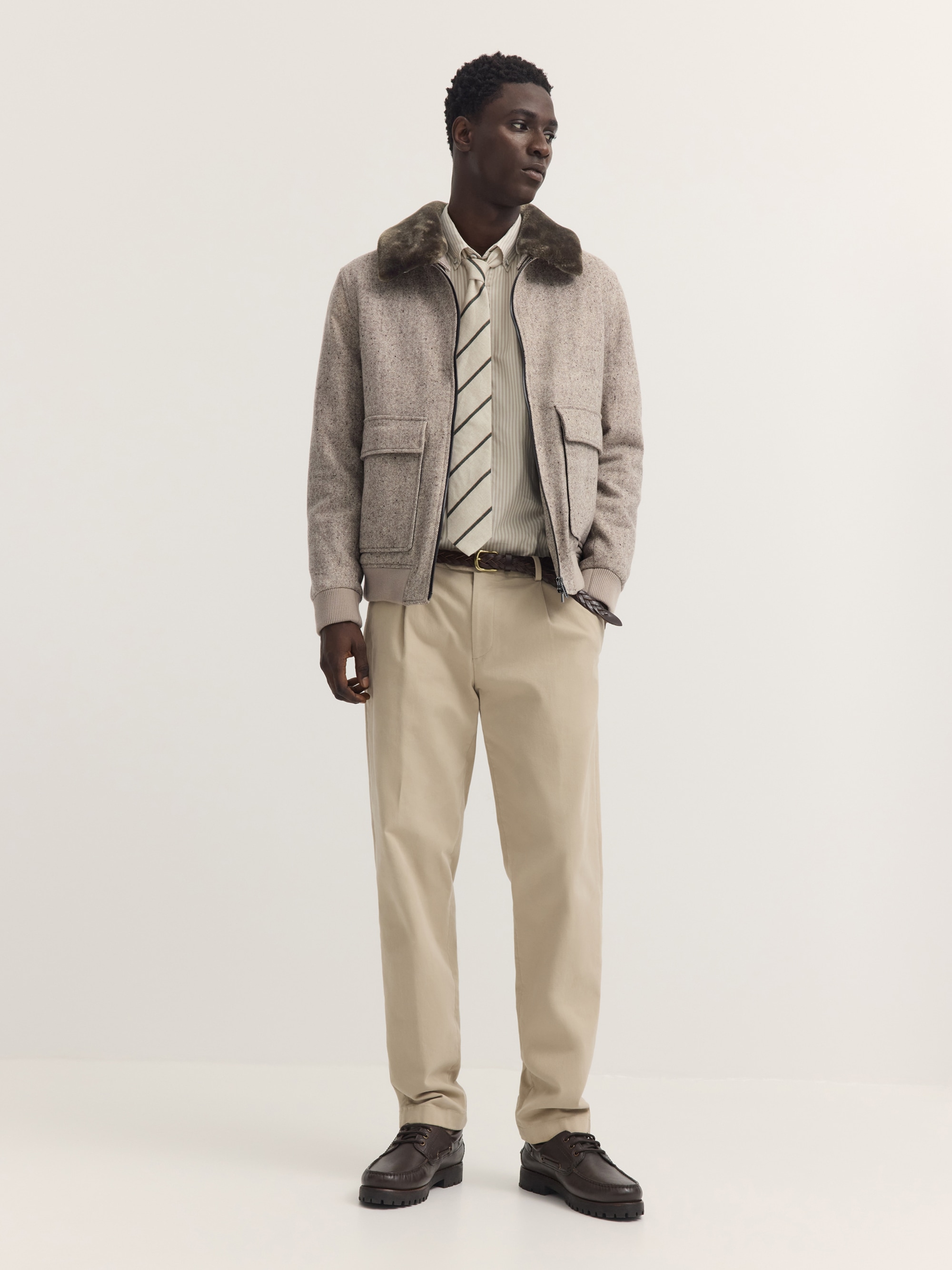 bugatti Blouson »Regular Fit« ohne Kapuze Regular Fit Wolle Fellkragen