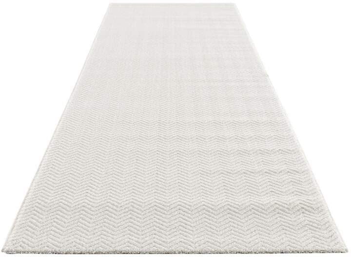 Carpet City Teppich »Friseé-Teppich FANCY805«, rechteckig, 12 mm Höhe, Läufer, Kurzflor, Einfarbig, 3D-Optik, Zickzack Look, Wohnzimmer