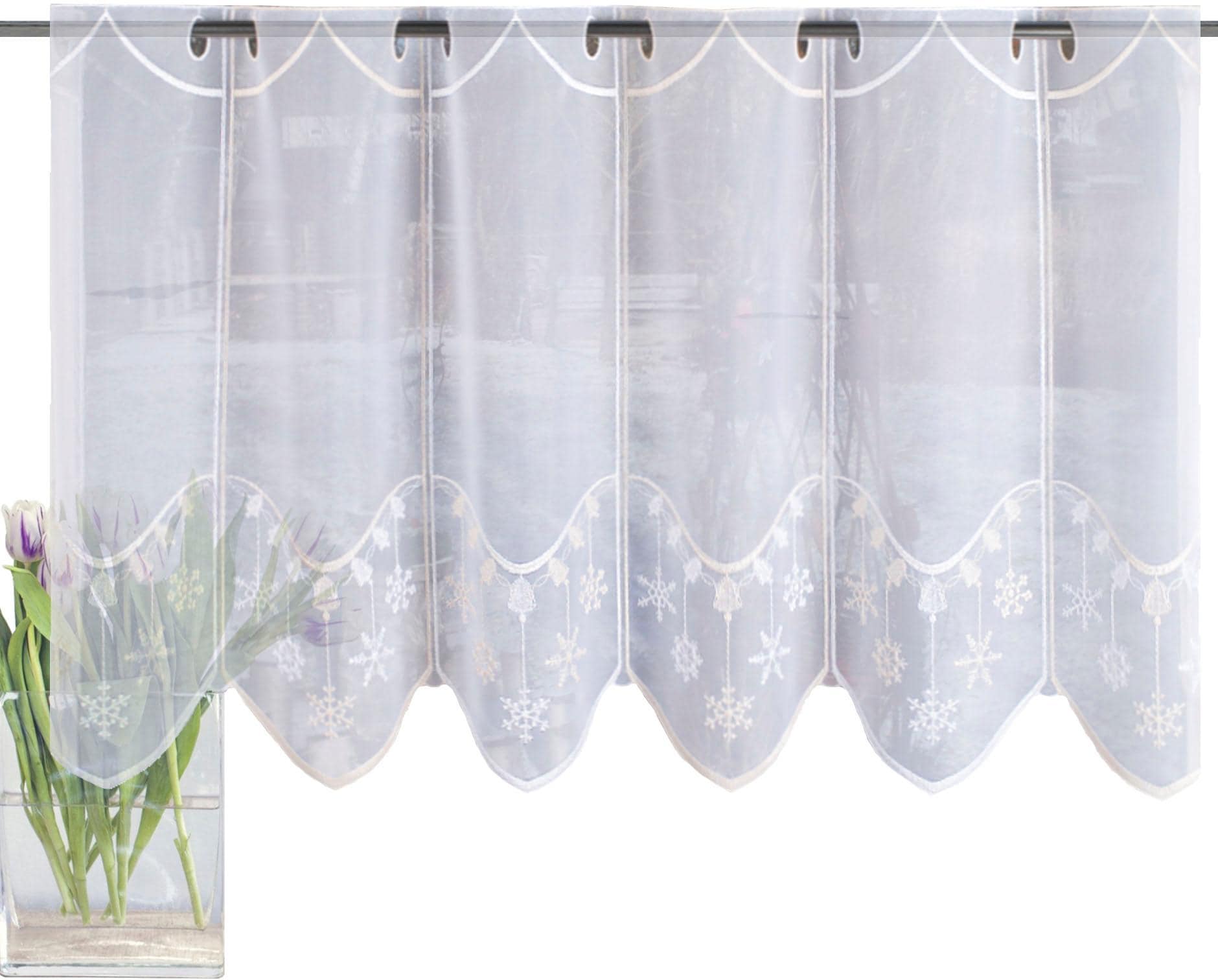 HOME WOHNIDEEN Scheibengardine »ADRIANE«, (1 St.), HxB: 45x130, bestickt