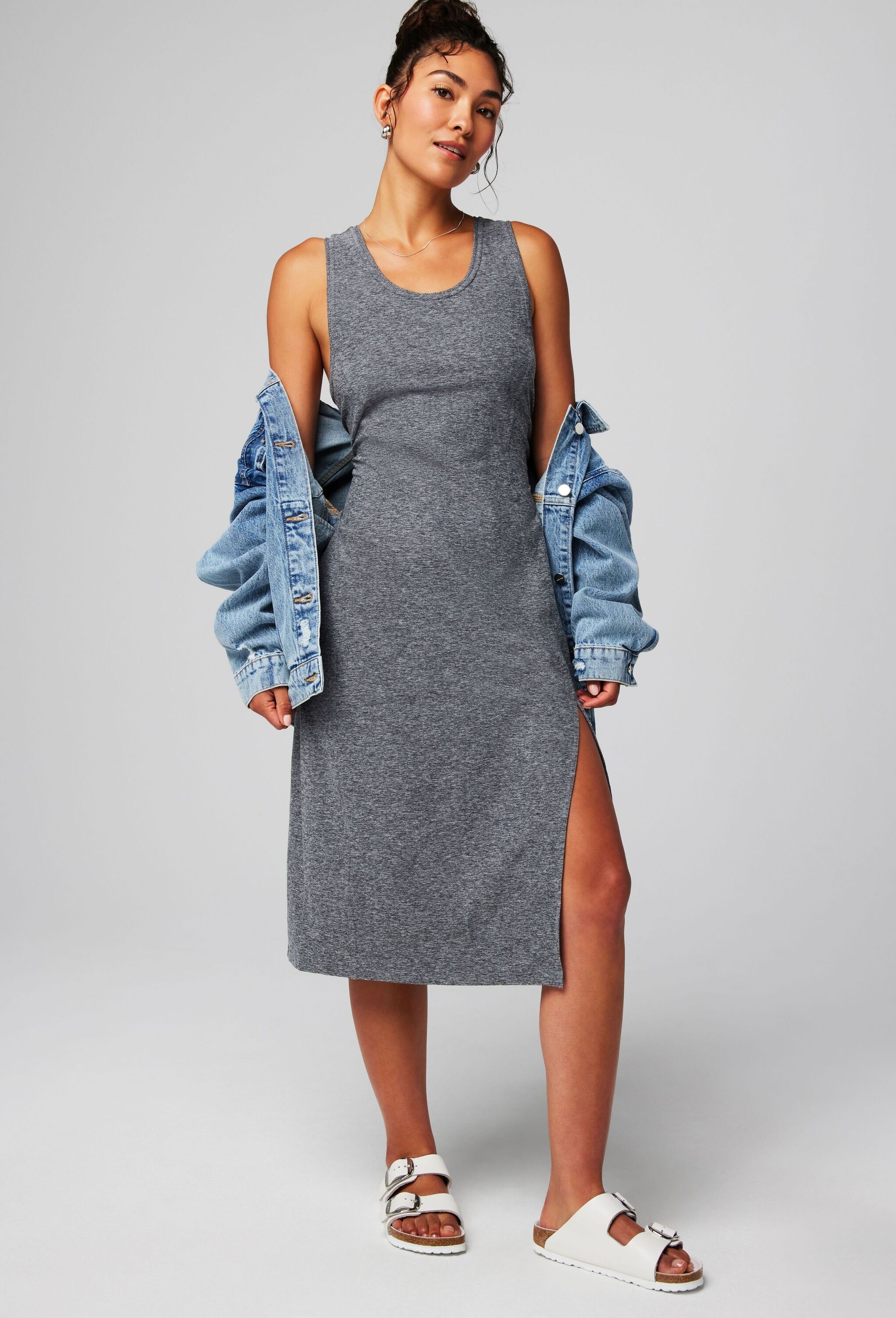 Fabletics Shirtkleid »Fabletics Kleid CLOUD JERSEY MIDI DRESS« mit Schlitzdetail