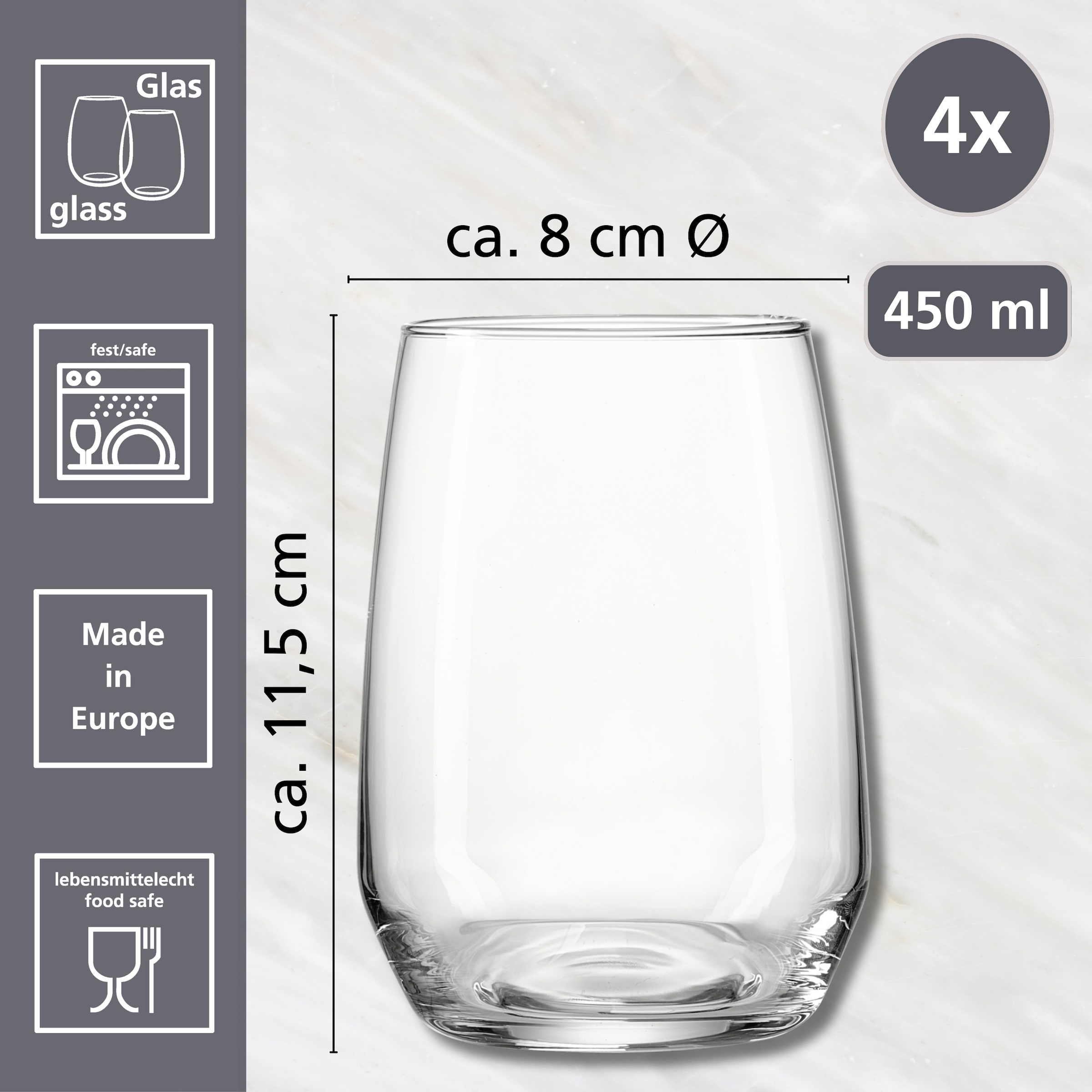Ritzenhoff & Breker Longdrinkglas »Rumba« 4er Set, je 450 ml