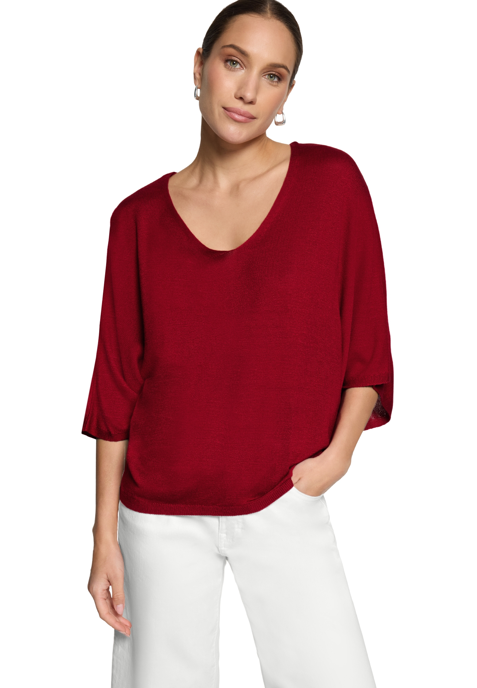 Zero Rundhalspullover »Feinstrickpullover kurzarm«