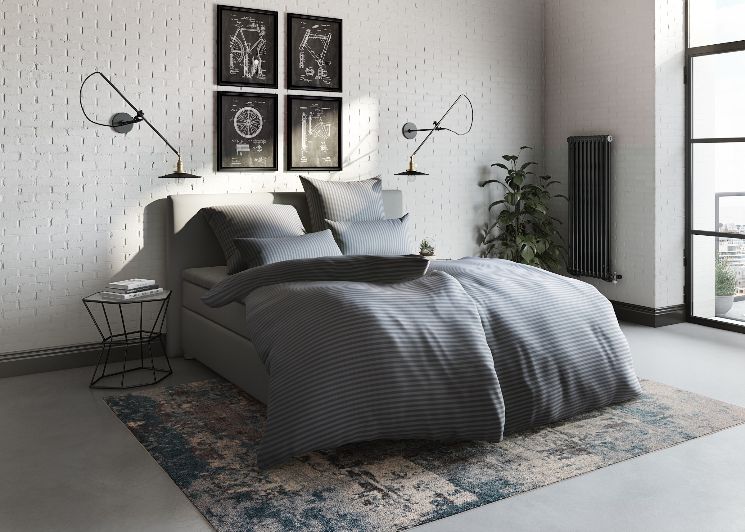 Bruno kaufen Banani 135x200 moderne Bettwäsche »Jassen cm«, Streifen-Design mit 155x220 tlg.), online Bettwäsche aus Baumwolle, in (2 oder Bettwäsche Gr.