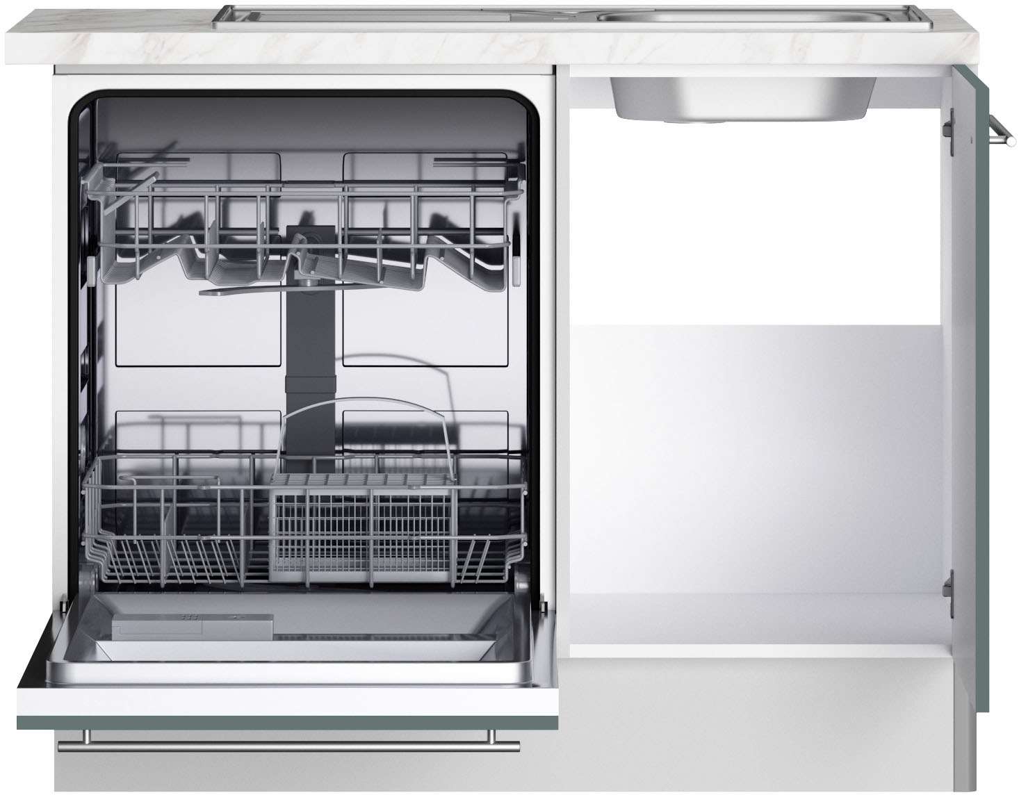 KOCHSTATION Küche »KS-Bern2«, Stellmaße 295 x 175 cm, wahlweise mit E-Geräten