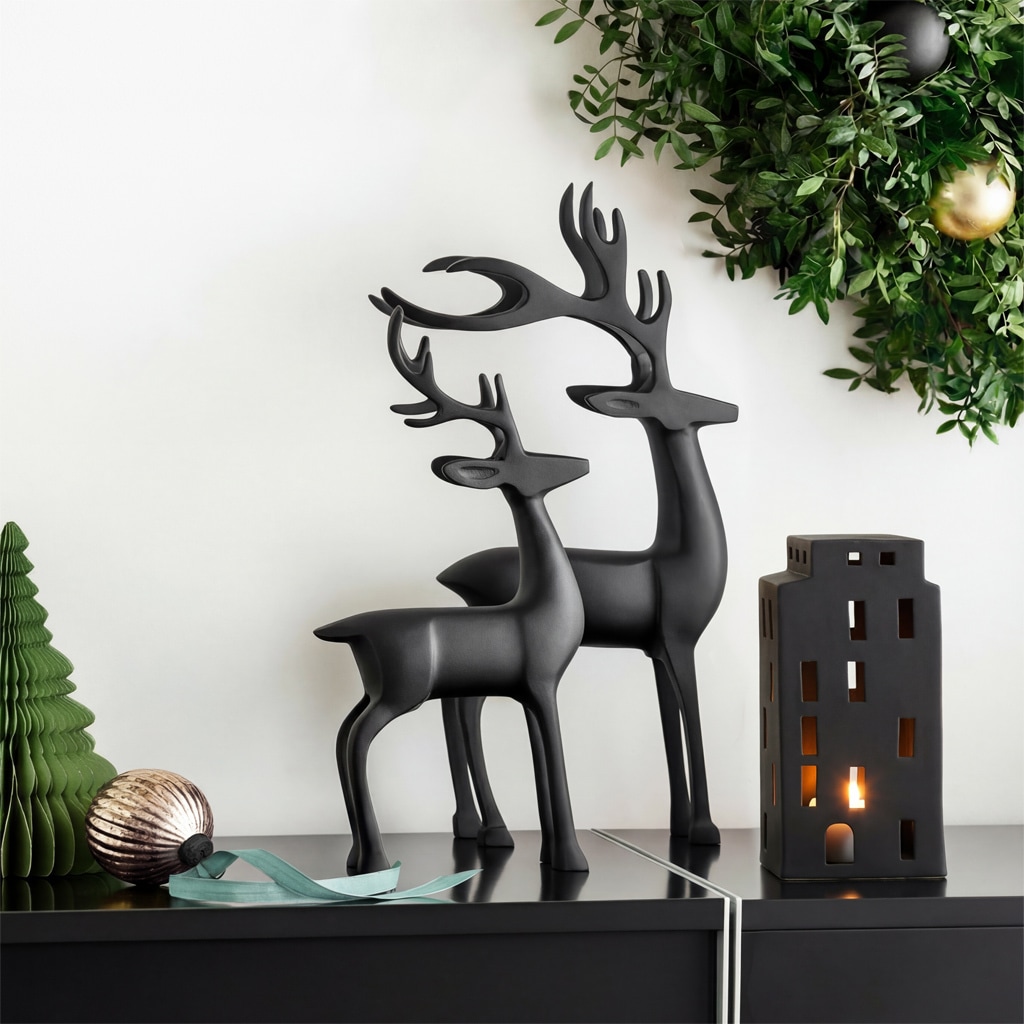 Villeroy & Boch Weihnachtsfigur »Dekofigur Hirsch Christmas Chic 44 cm schwarz« Nur Dekoration