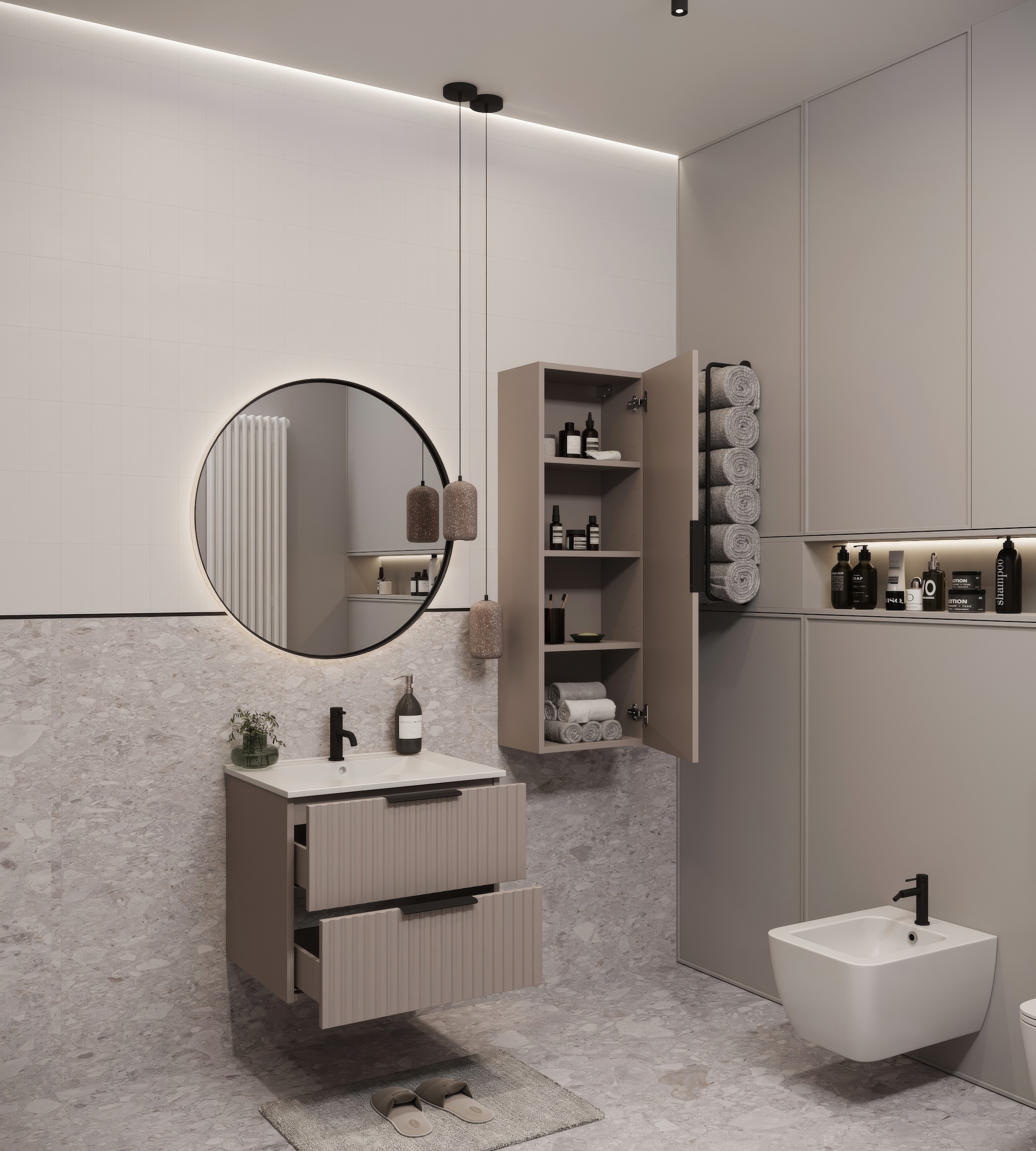 welltime Waschtisch »TIBU mit Waschbecken. 2 Schubladen. 2 Breiten (60/80cm) und 4 Farben« Badschrank mit Waschbecken, Softclose, Maße B/H/T: 61/53/47 cm