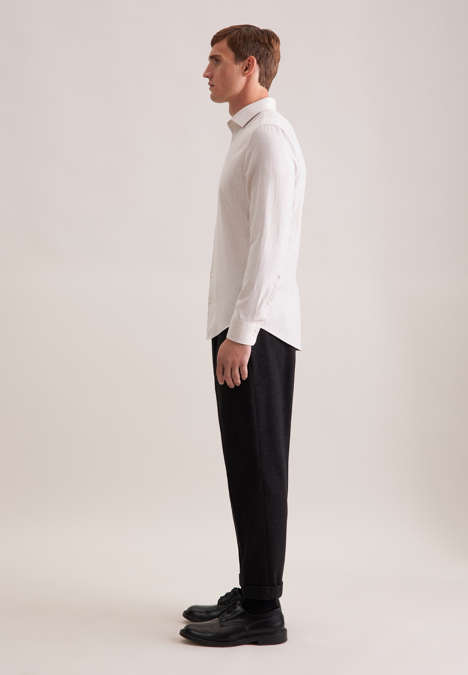 seidensticker Flanellhemd »Schwarze Rose« Shaped 1/1 Kentkragen Fischgrat