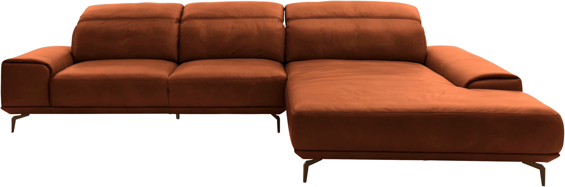 Musterring Wohnlandschaft »MR 2490 Ecksofa mit erstklassigem Sitzkomfort, Long-Life-Leder« Bronze-Fuß Sitzhöhe 46cm, wahlweise mit Funktionen, Maße 342 x 207 cm