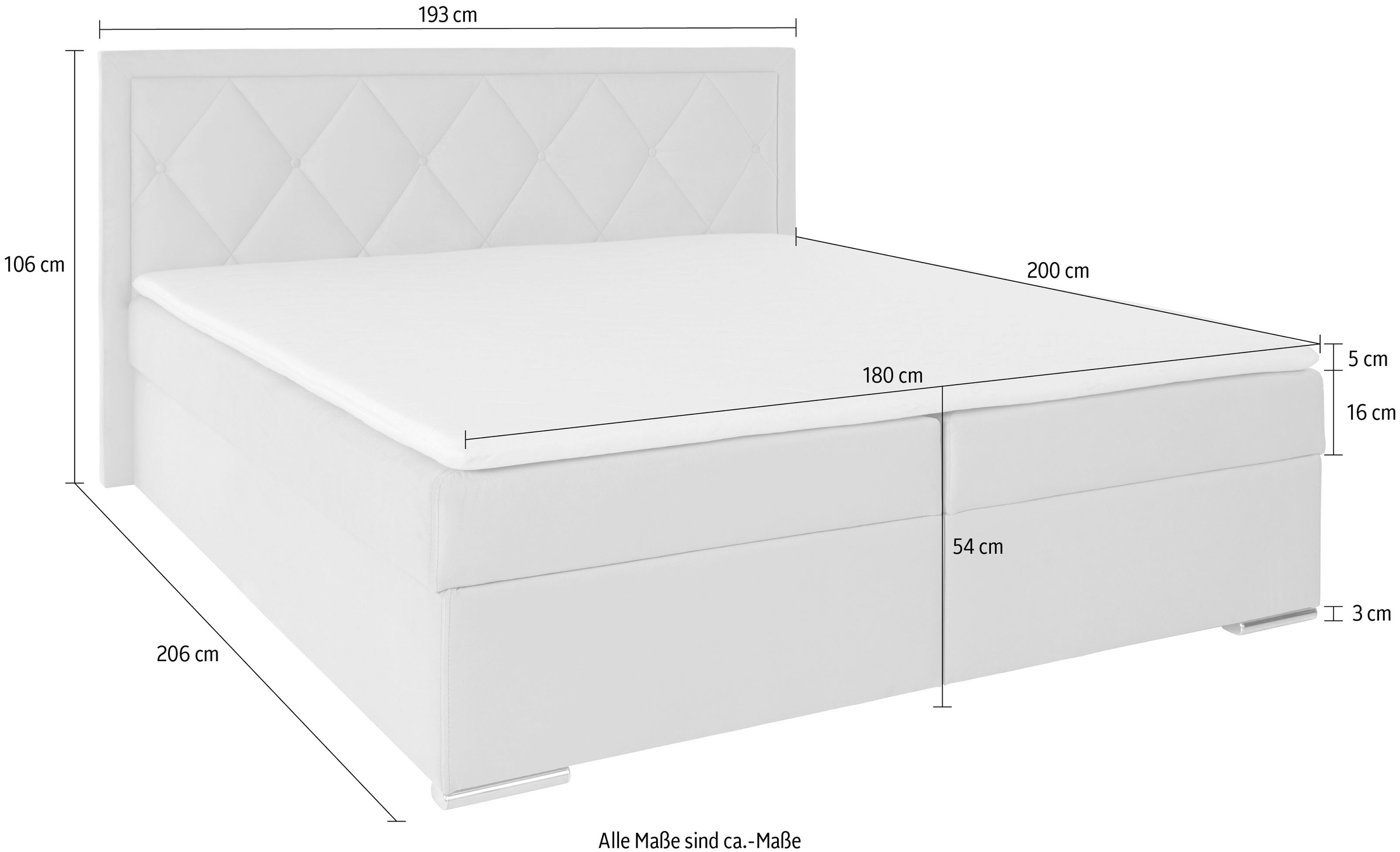 Leonique Boxbett »Alfie, Bestseller, wahlweise mit Bettkasten«, mit Knopfheftung im Kopfteil, H2, H3 und H4 wählbar
