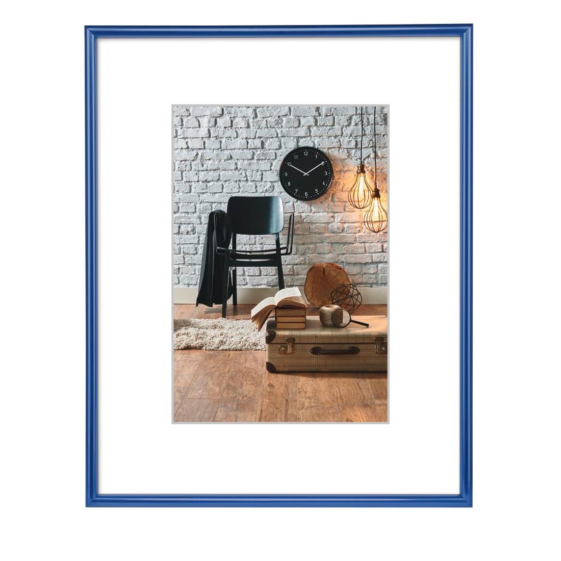 Hama Bilderrahmen »Kunststoffrahmen Sevilla, Blau, Polystyrol, 21 x 29,7 cm  DIN A4« ➥ 3 Jahre XXL Garantie | UNIVERSAL
