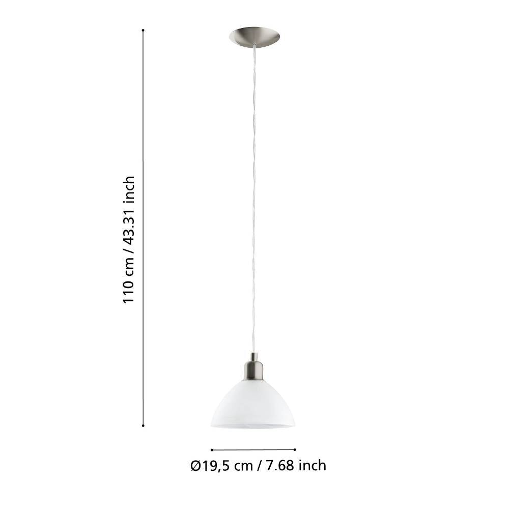 EGLO Pendelleuchte »BRENDA« E27 1 Stk. Hängelampe, Esszimmerlampe, Glas in alabaster weiß, klassischer Look