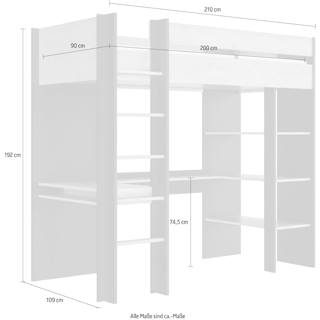 Gami Etagenbett »DUPLEX«, mit integriertem Schreibtisch