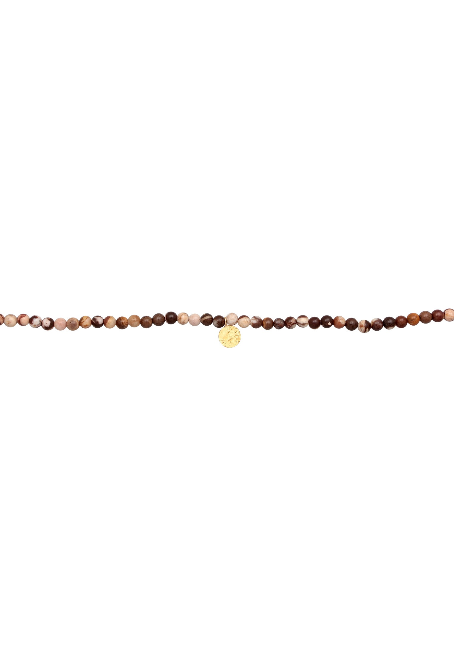 Elli Premium Silberkette »Halskette Jasper Edelstein Perlen Plättchen 925 Silber vergoldet«
