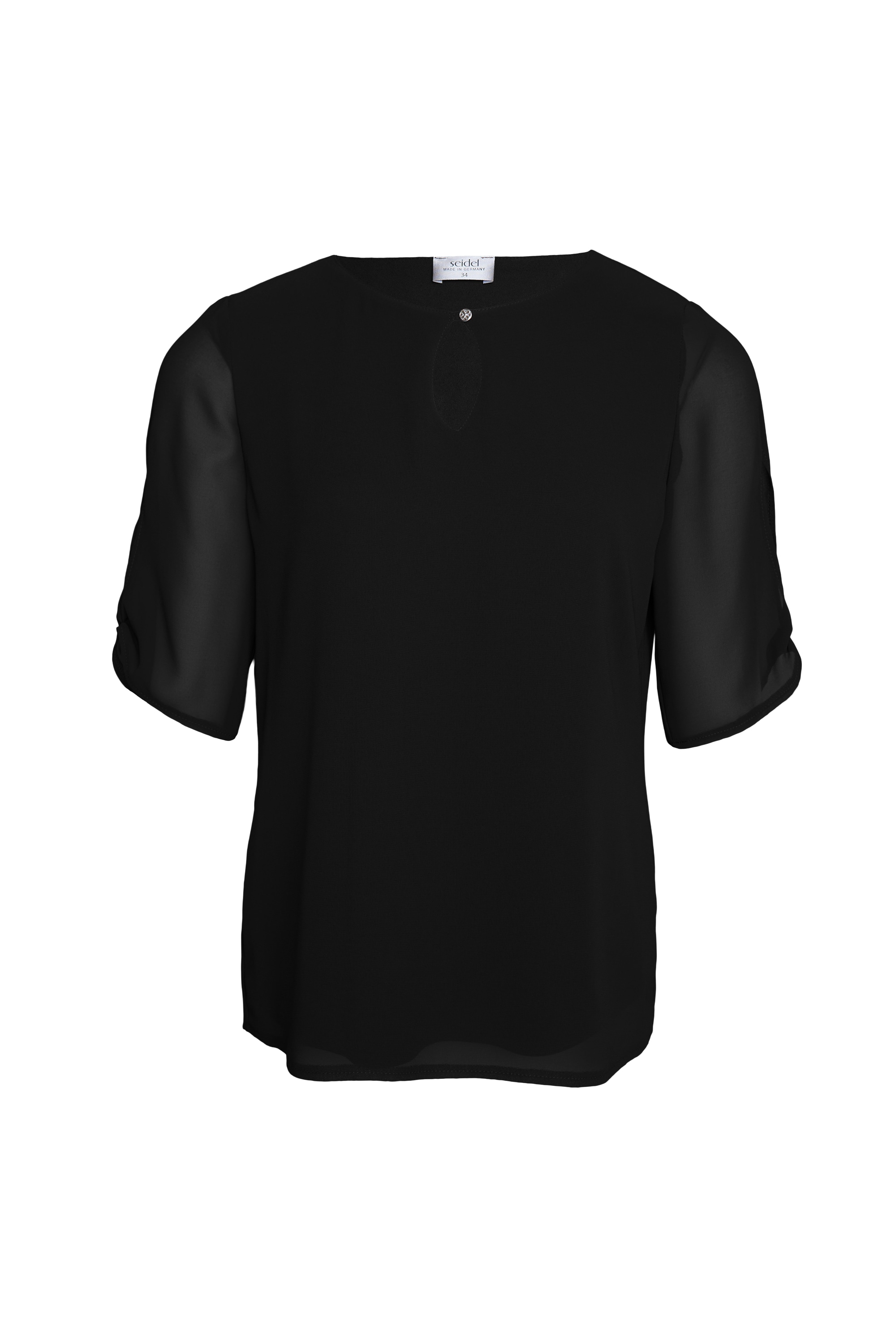 Seidel Moden Chiffonbluse »Otto exclusiv« Halbarm mit Cut-Out-Detail und Glitzerstein - MADE IN GERMANY
