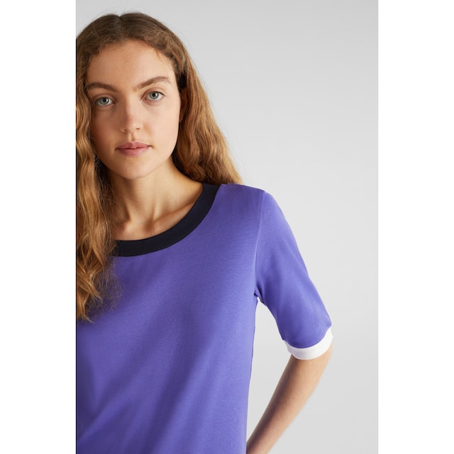 edc by Esprit T-Shirt, mit halbem Arm und mit modernen, kontrastfarbigen  Blenen bei ♕