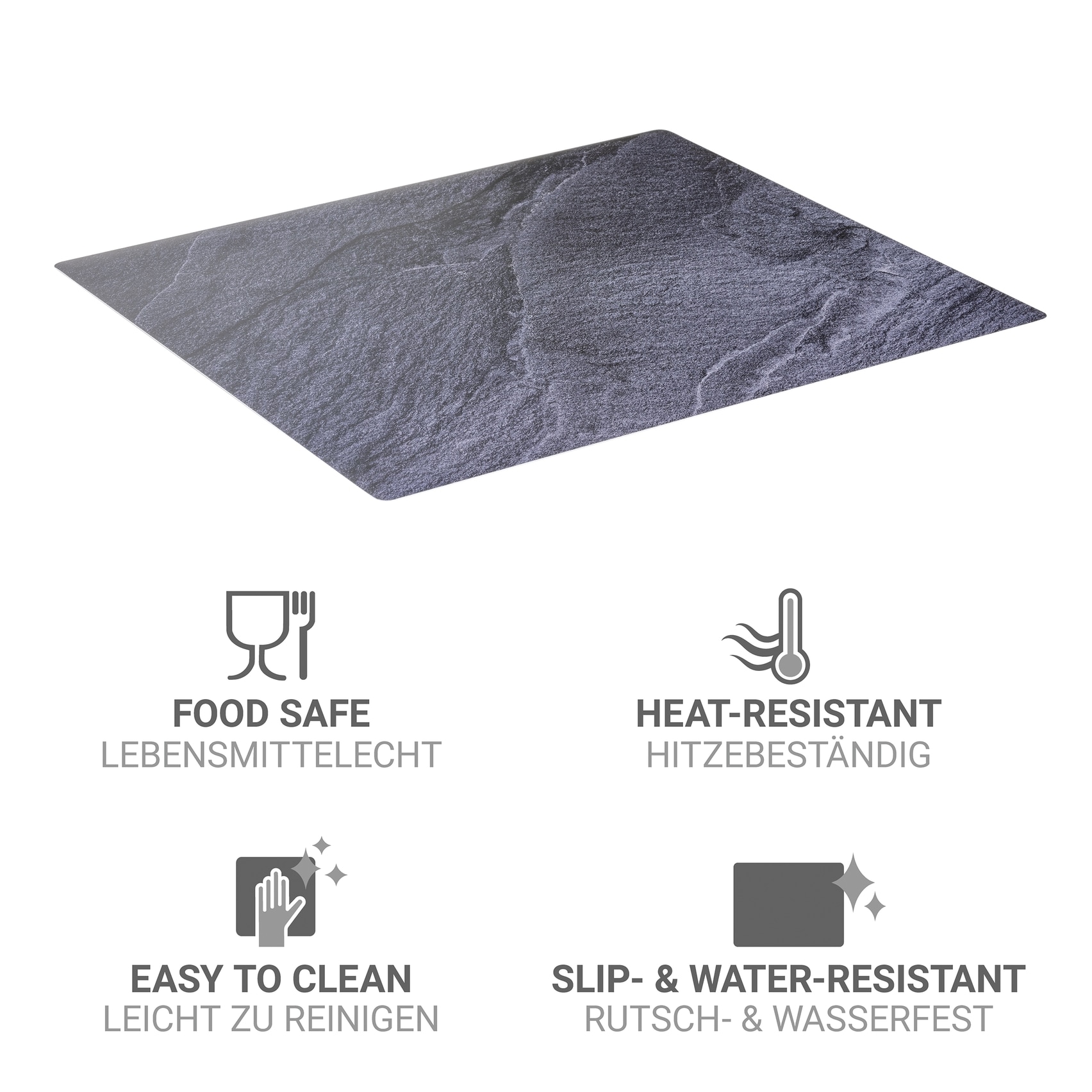 WENKO Herd-Abdeckplatte »Modell Schiefer« Schutzmatte, Abdeckmatte für Kochfelder, Induktionsschutzmatte