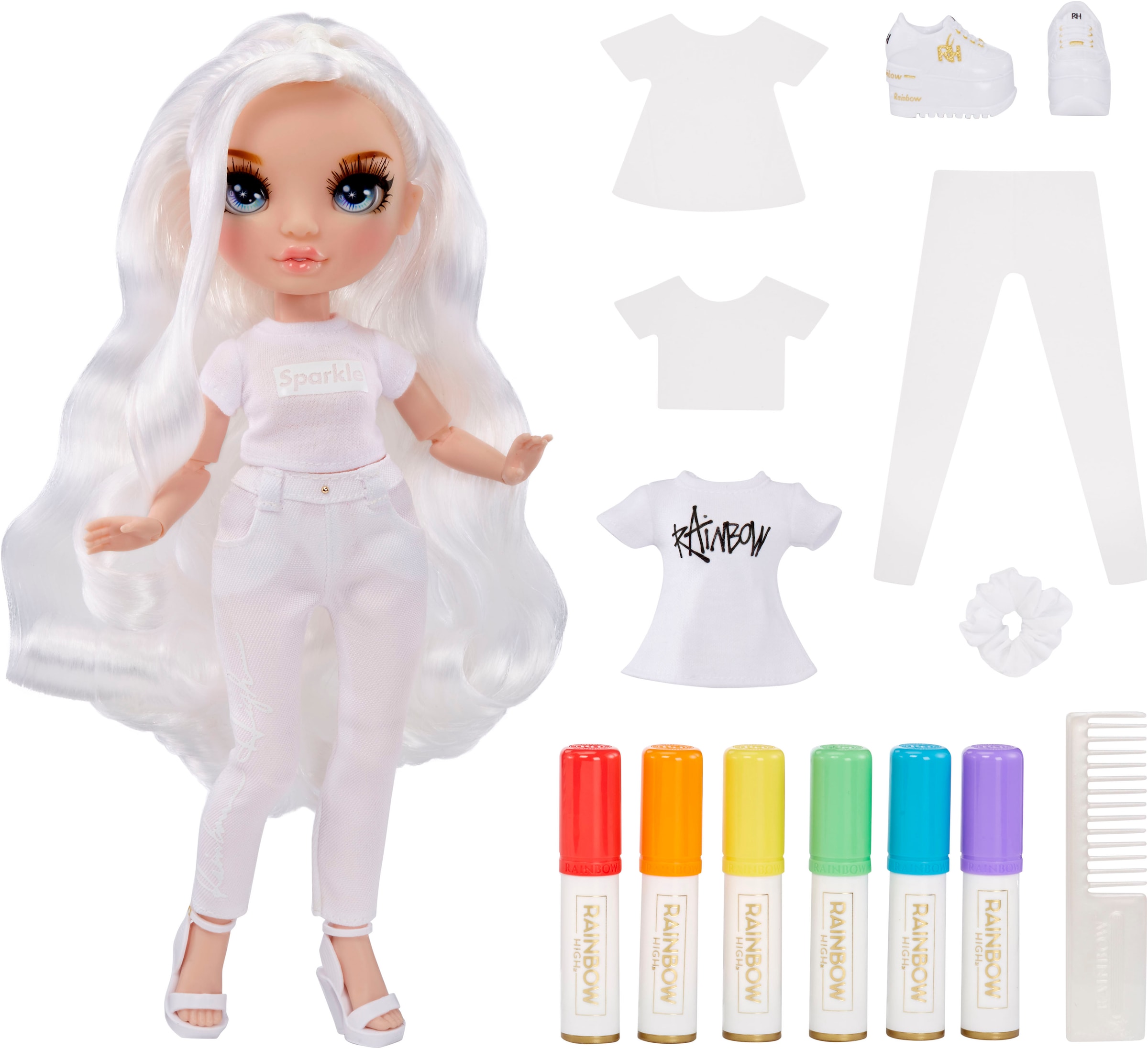 RAINBOW HIGH Anziehpuppe »Rainbow High Color & Create Fashion Doll - Blue Eyes«