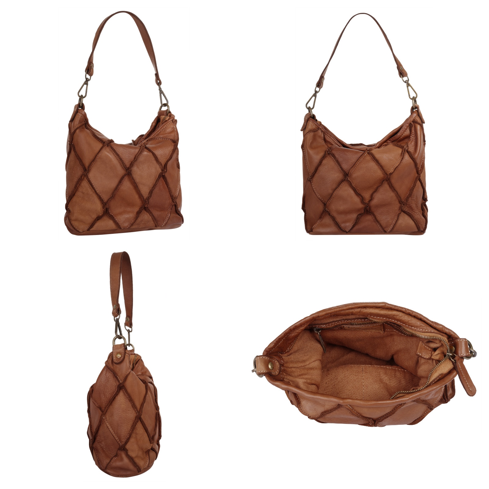 Samantha Look Henkeltasche, echt Leder, Made in Italy
