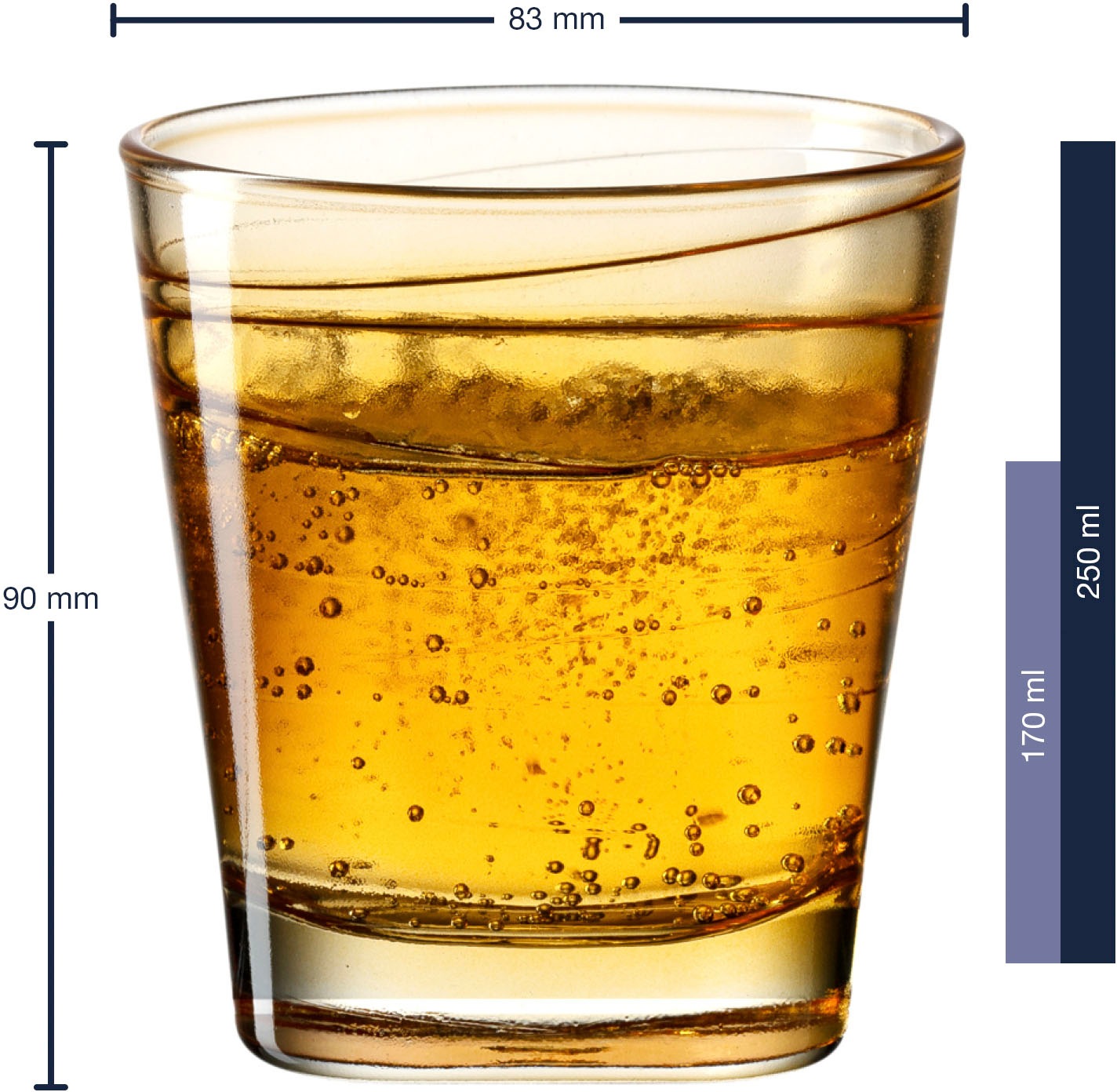 LEONARDO Whiskyglas »VARIO STRUTTURA«, (Set, 6 tlg.), 250 ml, 6-teilig