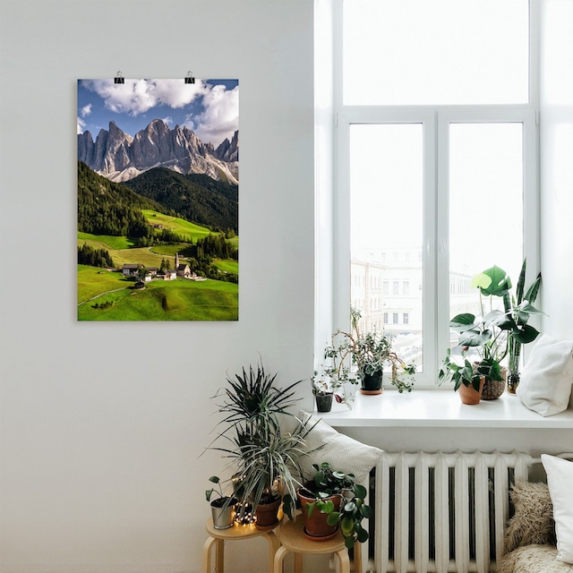 Artland Wandbild »Sommer in Südtirol in den Dolomiten«, Berge &  Alpenbilder, (1 St.), als Alubild, Leinwandbild, Wandaufkleber oder Poster  in versch. Größen auf Raten bestellen