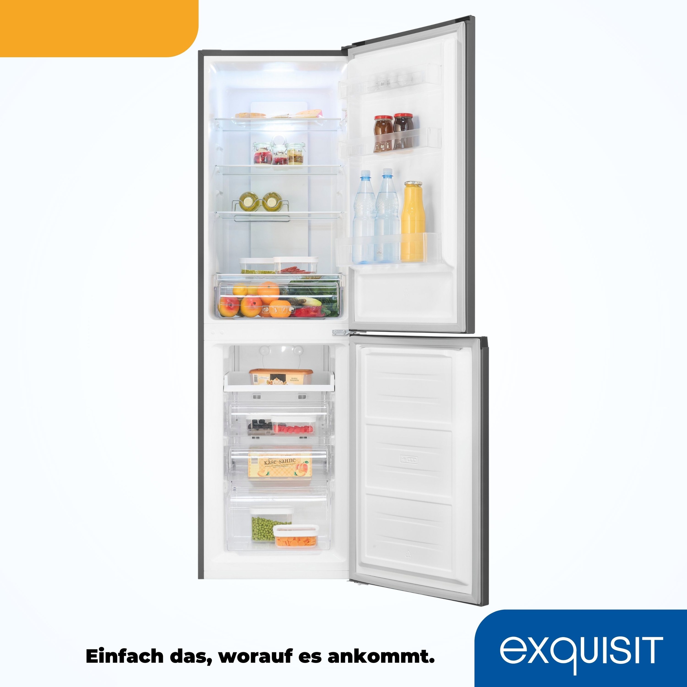 exquisit Kühl-/Gefrierkombination »KGC250-85--040D inoxlook-az«