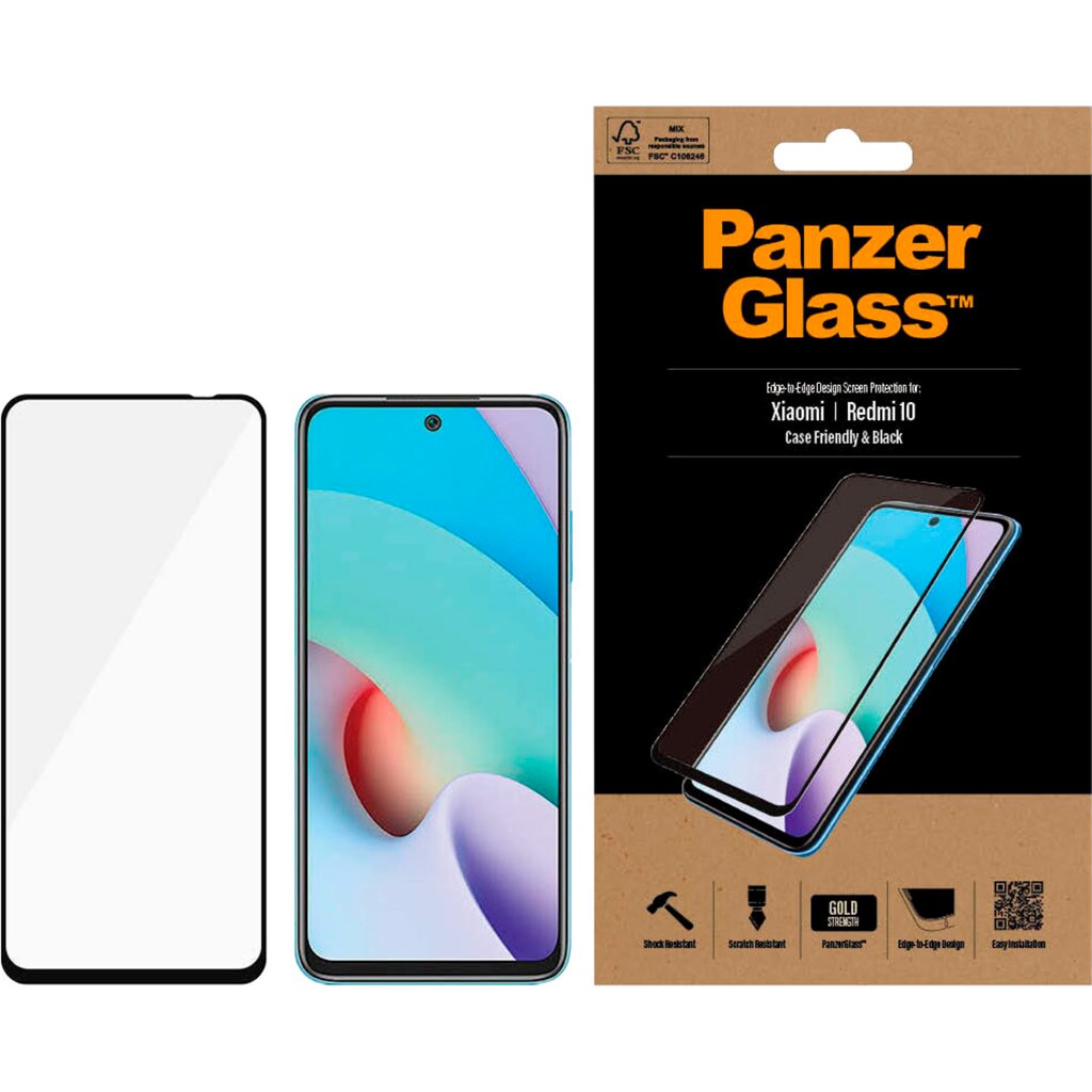 PanzerGlass Displayschutzglas »Xiaomi Redmi 10 (CaseFriendly, E2E)«, (1 St.)