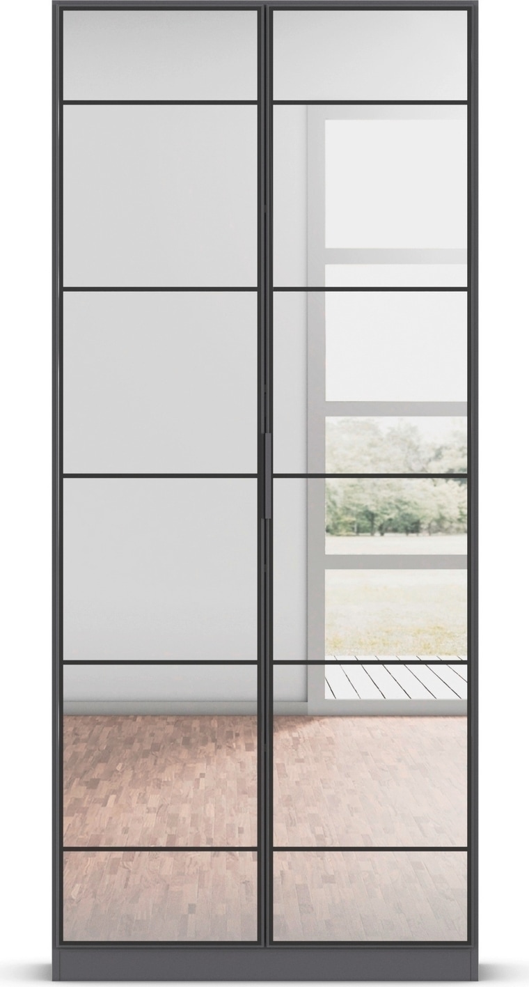 rauch Drehtürenschrank »Kleiderschrank Schrank Garderobe Schlafzimmerschrank ACERO« praktisch in Tiefe 41 cm mit vielen Einlegeböden,  Spiegelfront in moderner Loft-Optik MADE IN GERMANY