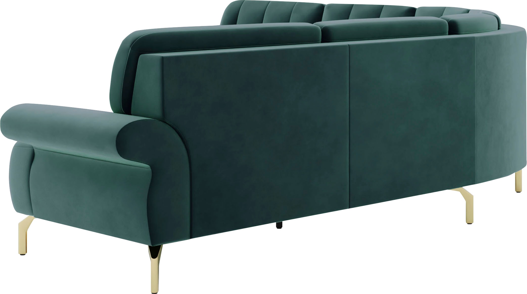 sit&more Ecksofa »Orient 1 L-Form«, inkl. 4 Zierkissen mit Strass-Stein, goldfarbene Metallfüße