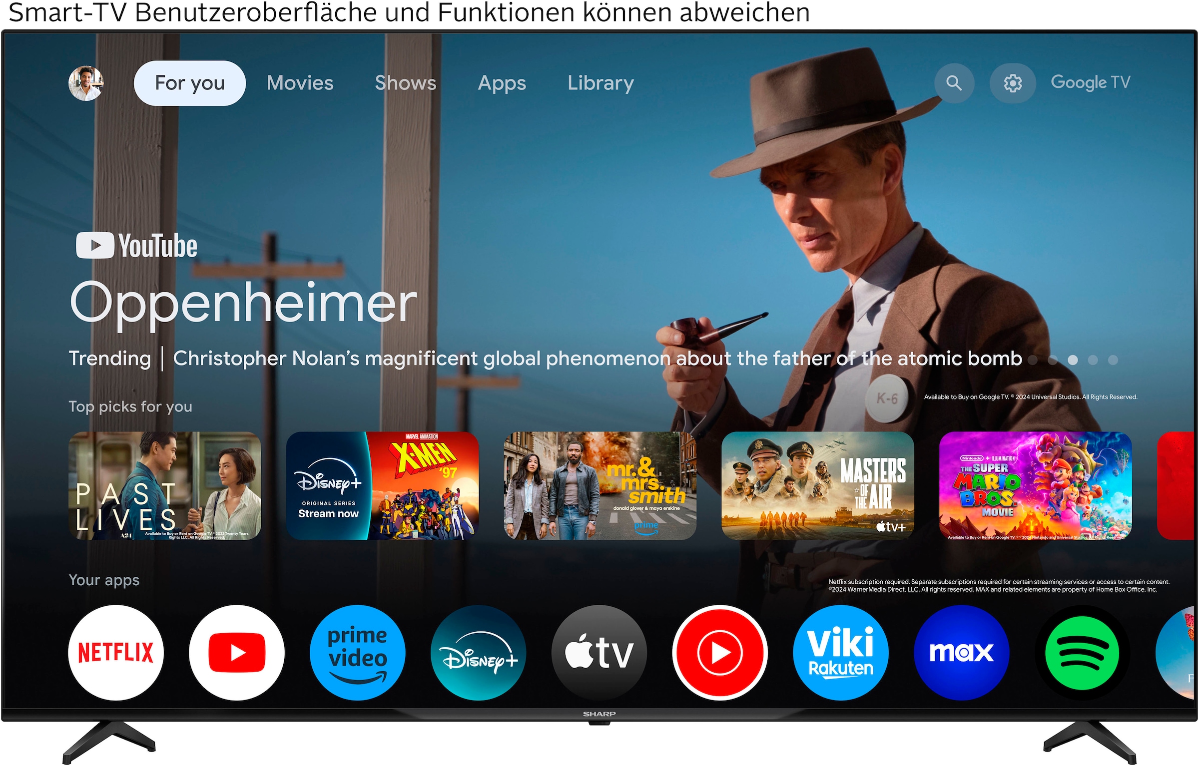 Sharp LED-Fernseher »4T-C70GLx«, 4K Ultra HD, Google TV
