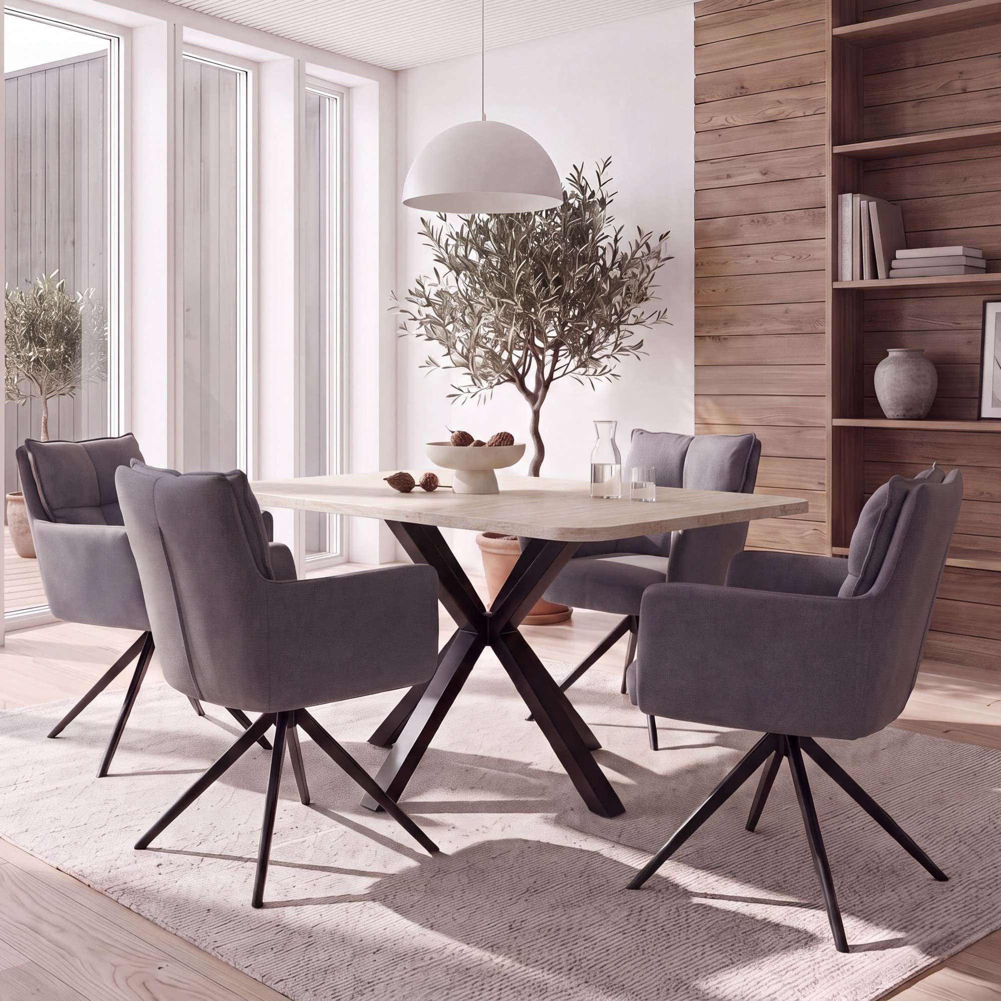 OTTO home Esstisch »Secchia« ausziehbar 160-200 cm, Synchronauszug, inkl Einlegeplatte, Breite 90cm