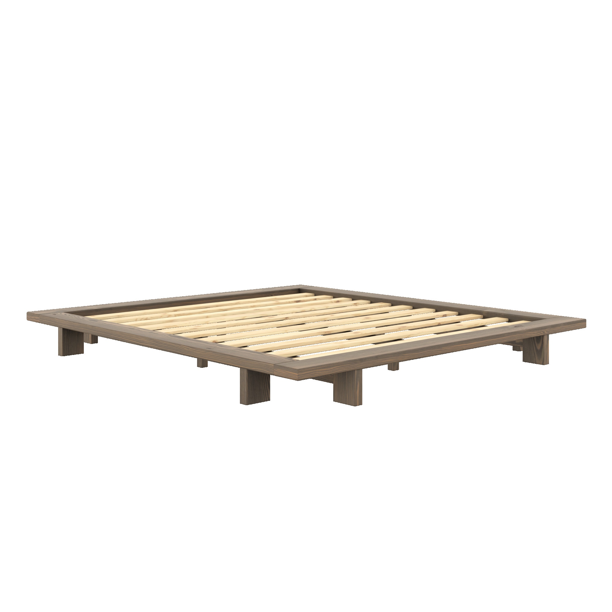 Karup Design Bettgestell »JAPAN BED Bodenbett, Holzrahmen, Futonbett, Holzbett«, Massivholzbett aus Kiefer massiv, ohne Kopfteil