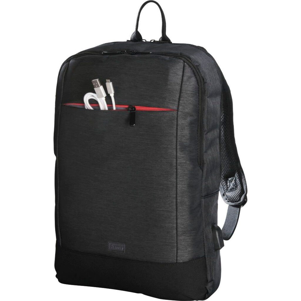 Hama Notebookrucksack »Laptop-Rucksack Manchester bis 44cm 17,3" Schwarz Notebook-Rucksack«