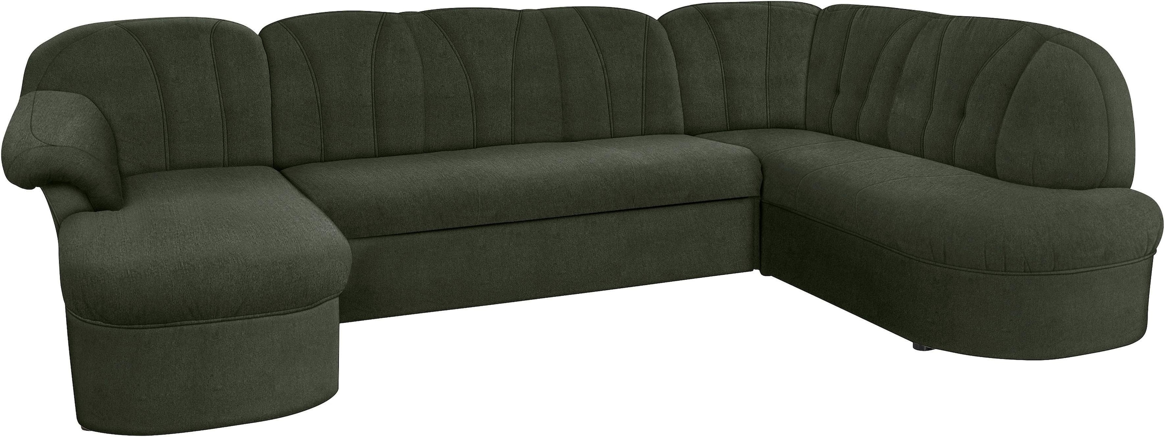 DOMO collection Wohnlandschaft »Pegnitz, zeitlos und modern, mit attraktiver Rückensteppung, U-Form«, wahlweise mit Bettfunktion