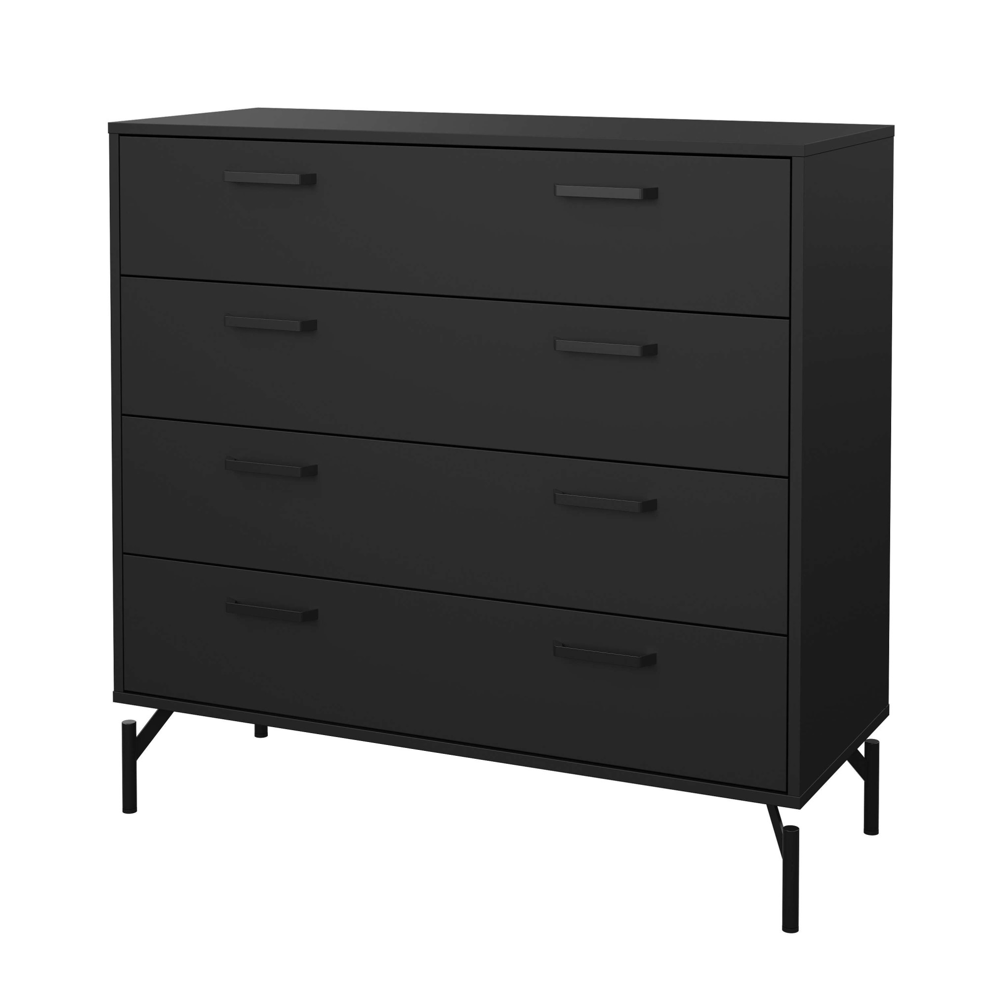 INOSIGN Hochkommode »Dana, Kommode, Aufbewahrung, Schubladenschrank«, Kommode mit 4 Schubladen, Metallbeine, Höhe 95,8 cm, Breite 98,7 cm