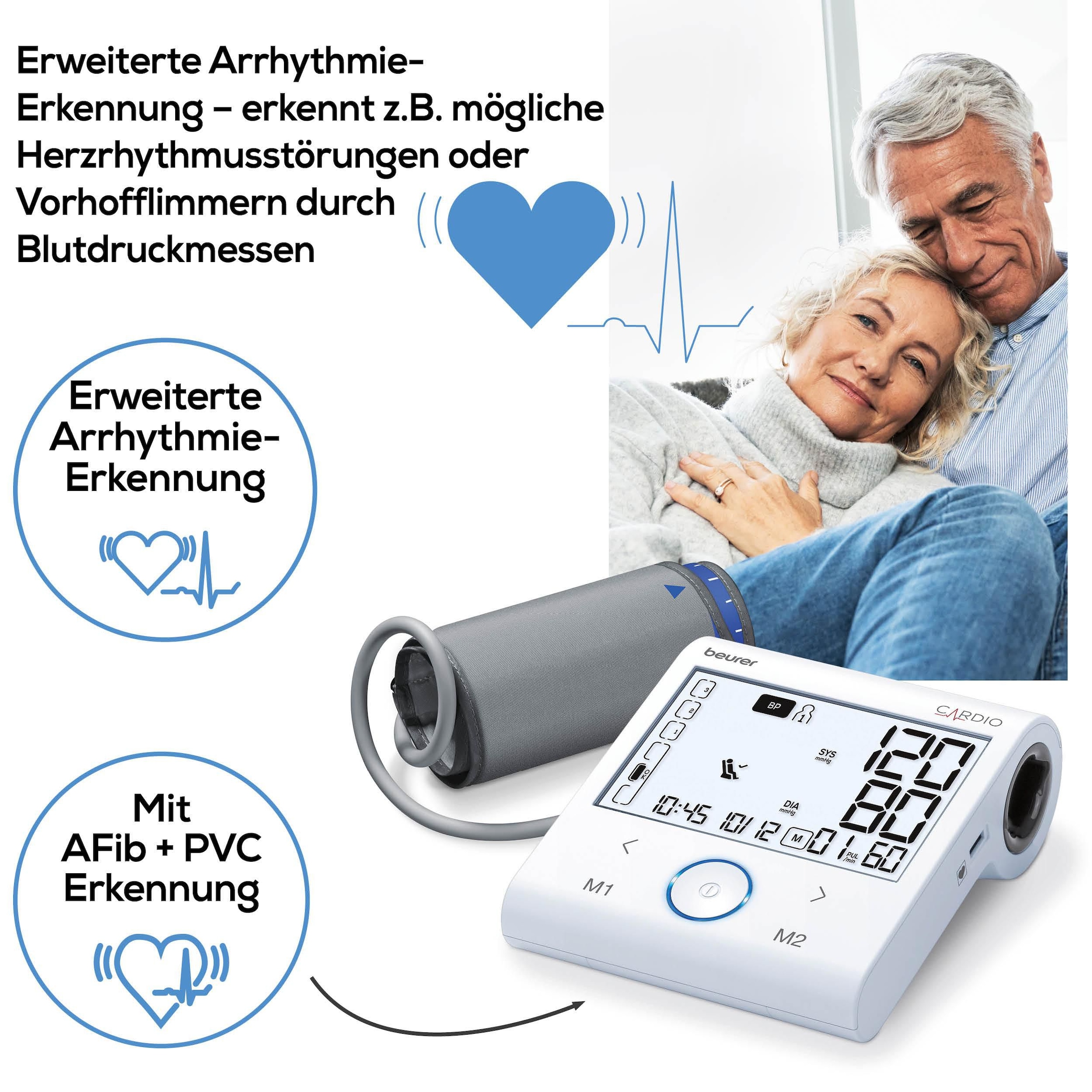 BEURER Oberarm-Blutdruckmessgerät »Beurer BM 96 Blutdruckmessgerät mit EKG-Funktion«, Mit 1-Kanal EKG zur Aufzeichnung des Herzrhythmus